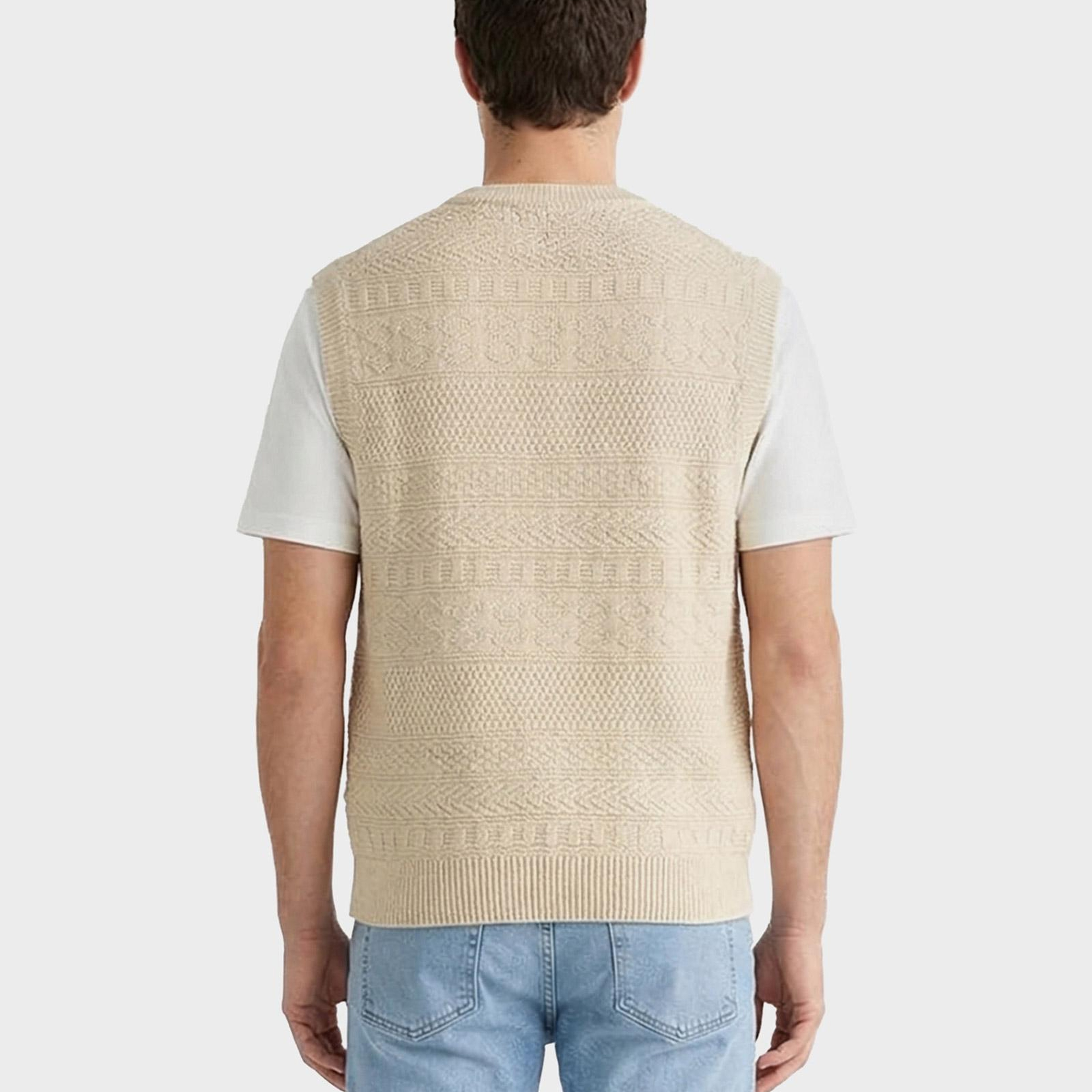GANT Erkek Krem V Yaka Süveter