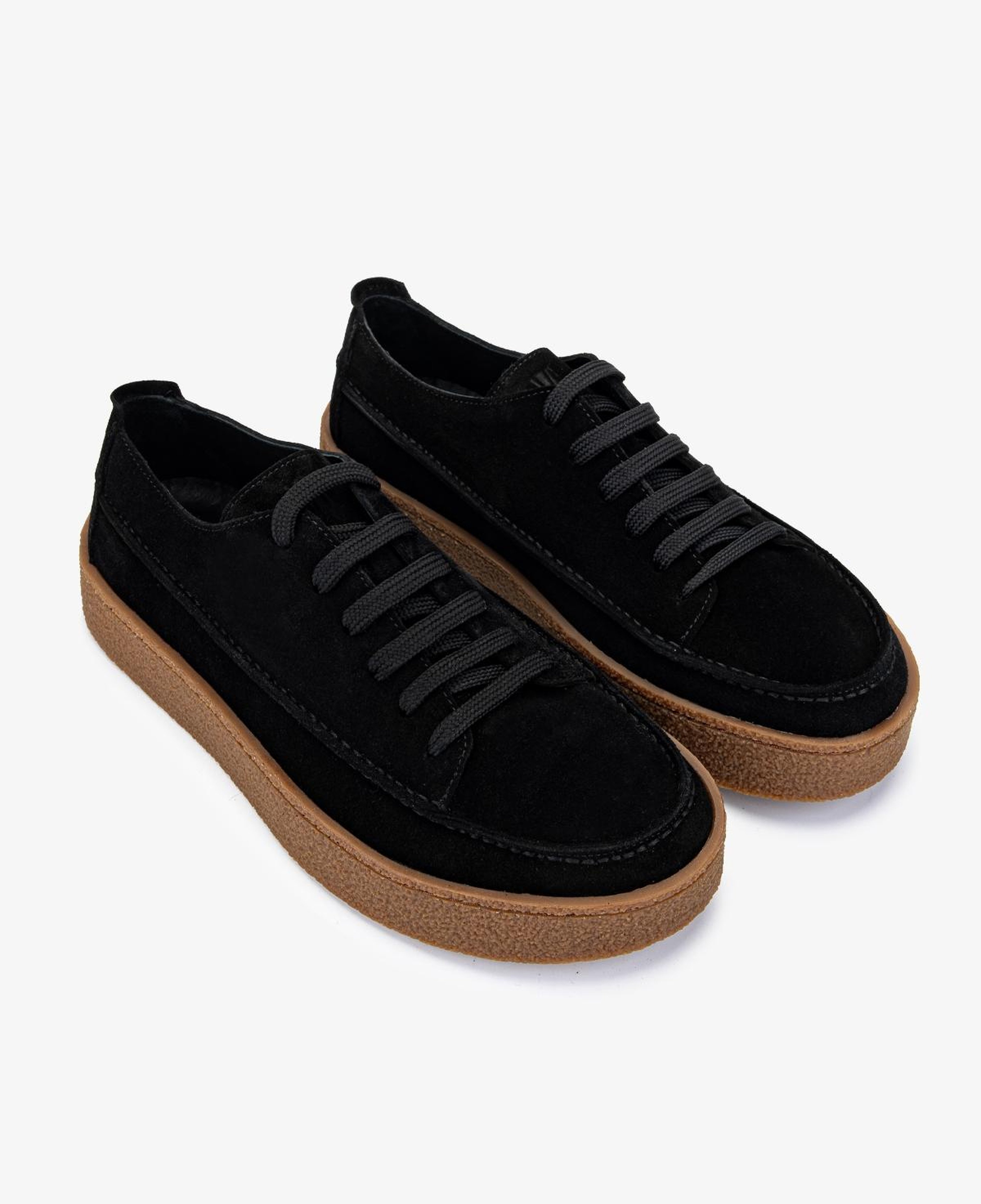 Valmenti Erkek Hakiki Deri Siyah Süet Sneakers & Spor Ayakkabı