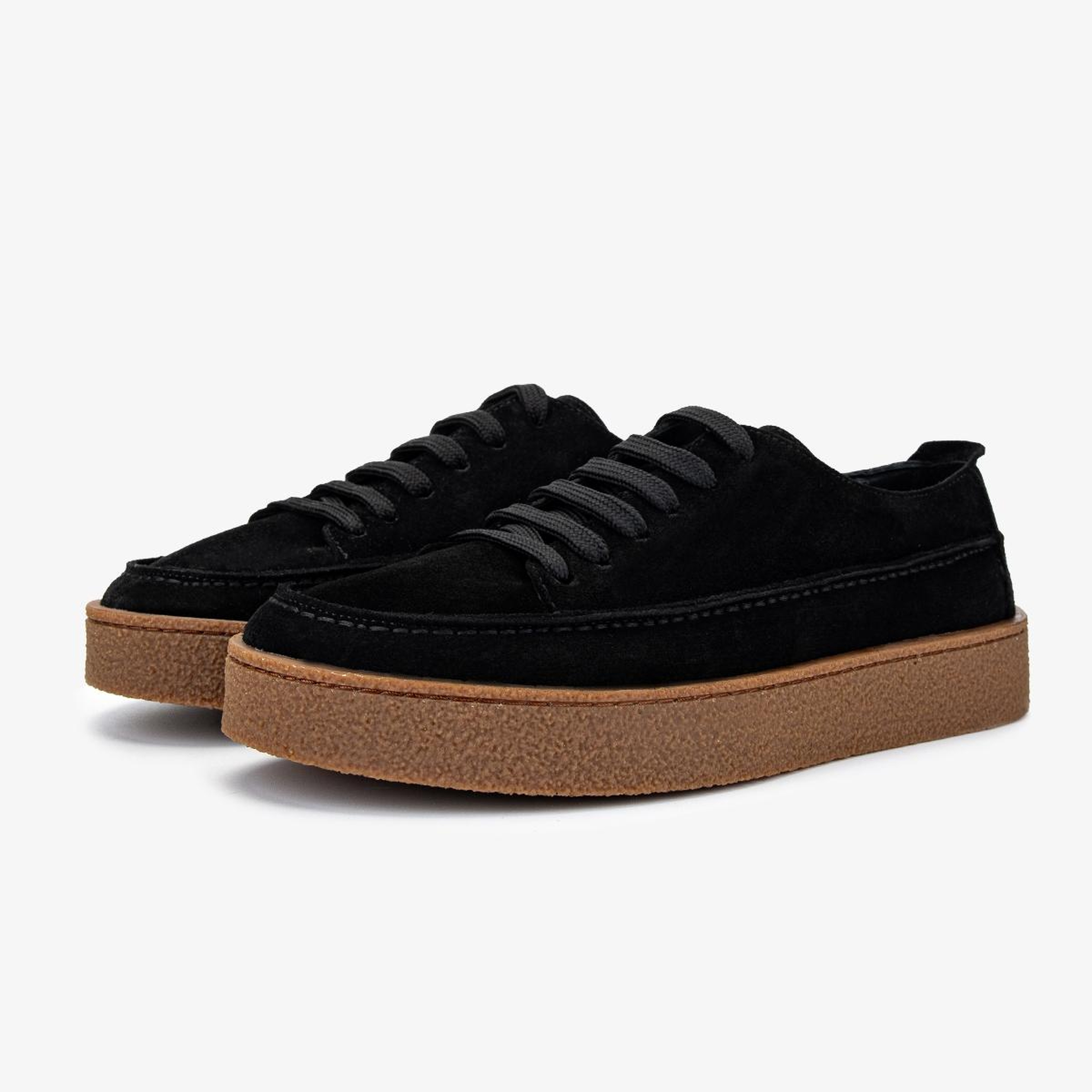 Valmenti Erkek Hakiki Deri Siyah Süet Sneakers & Spor Ayakkabı