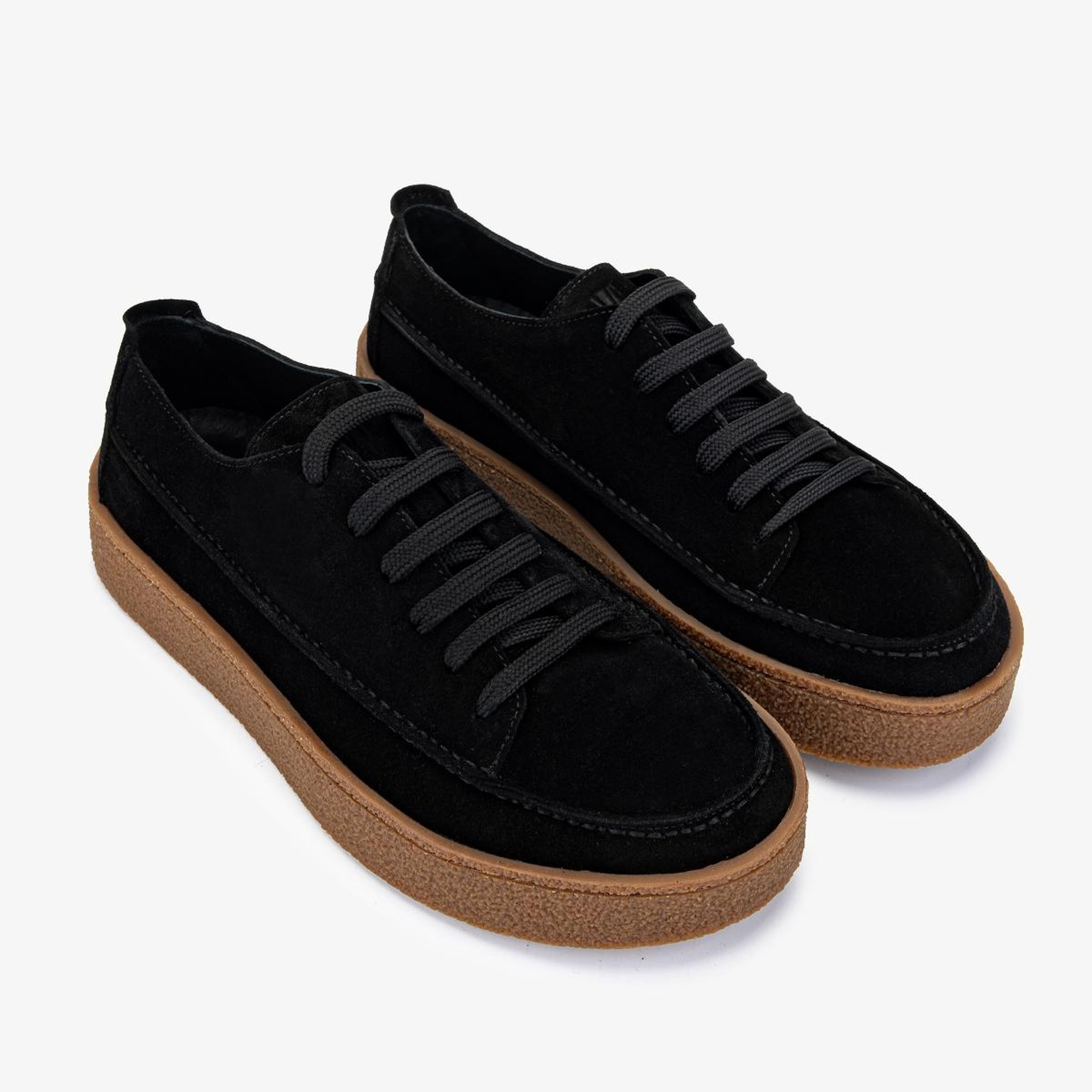 Valmenti Erkek Hakiki Deri Siyah Süet Sneakers & Spor Ayakkabı