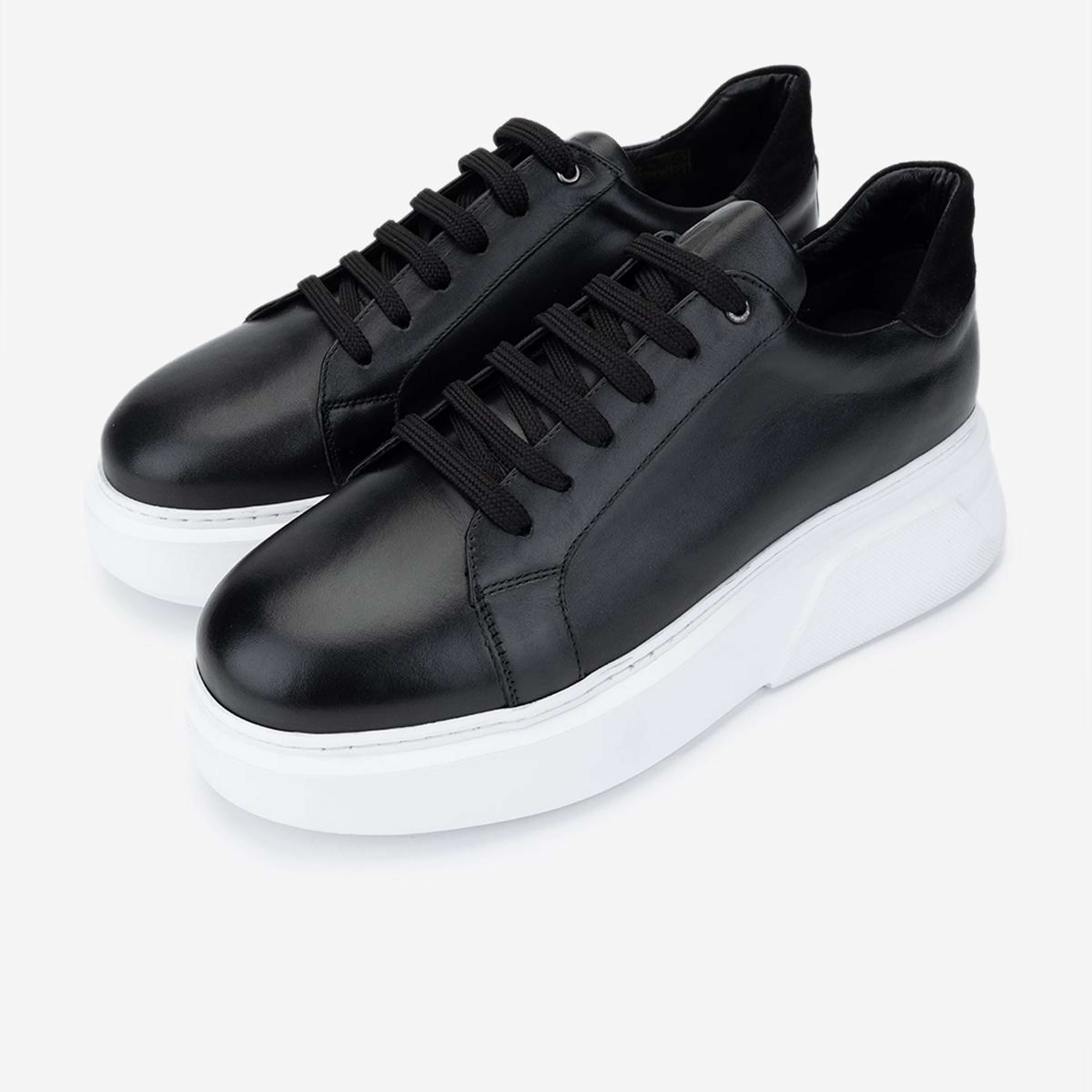 Valmenti Erkek Hakiki Deri Siyah Sneakers & Spor Ayakkabı