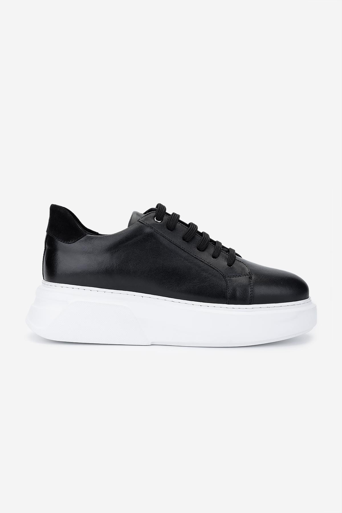 Valmenti Erkek Hakiki Deri Siyah Sneakers & Spor Ayakkabı