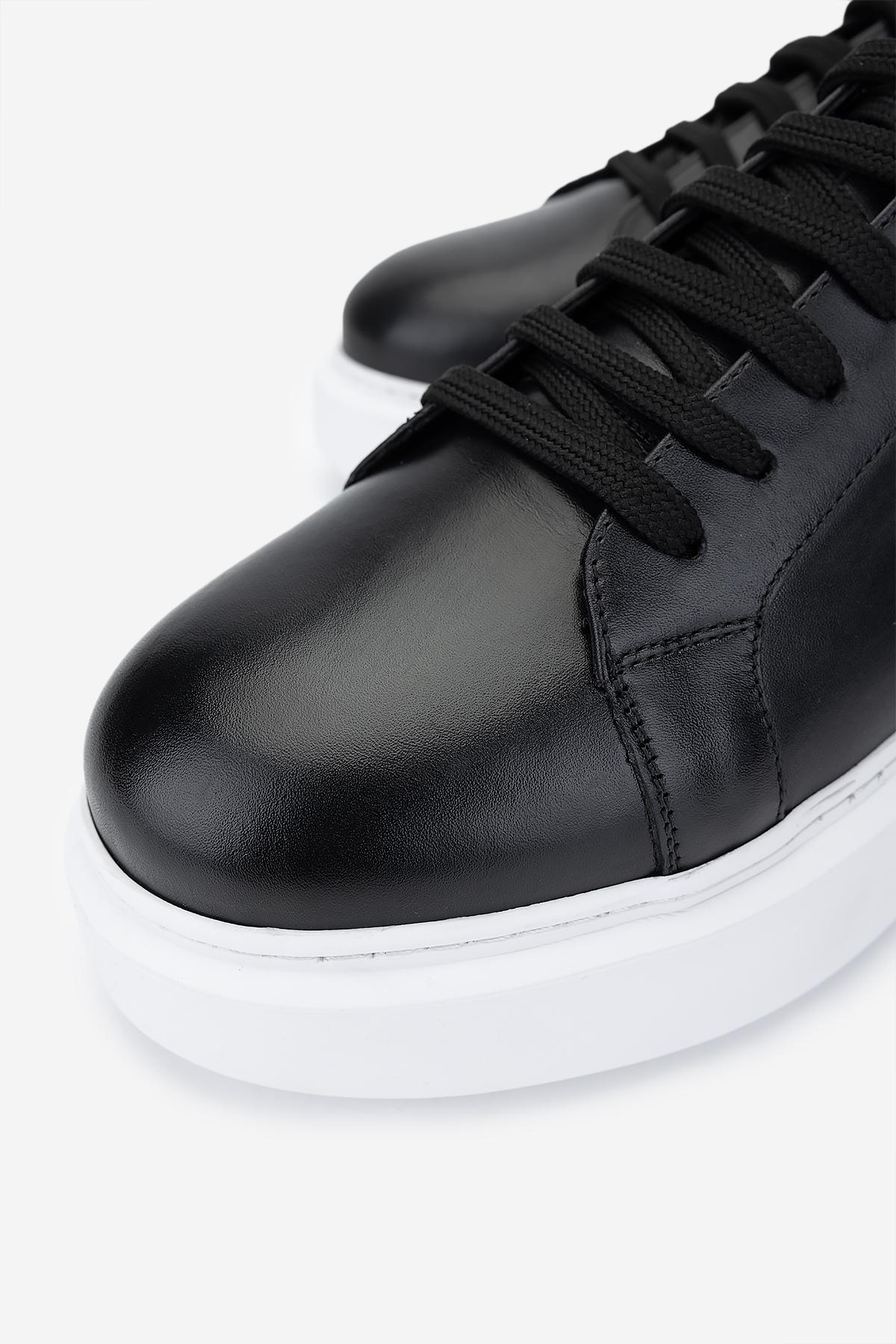 Valmenti Erkek Hakiki Deri Siyah Sneakers & Spor Ayakkabı