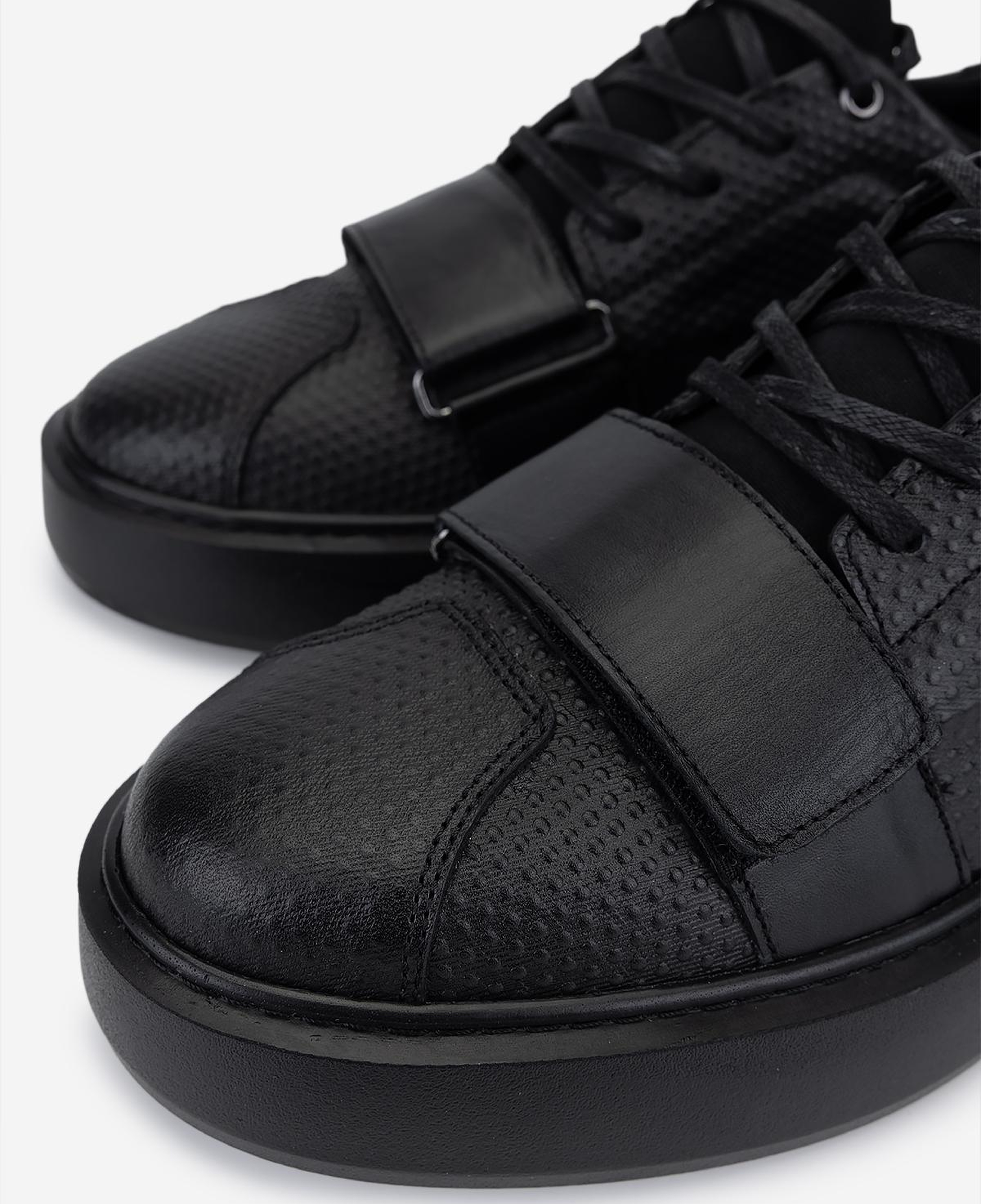 Valmenti Erkek Hakiki Deri Siyah Sneakers & Spor Ayakkabı