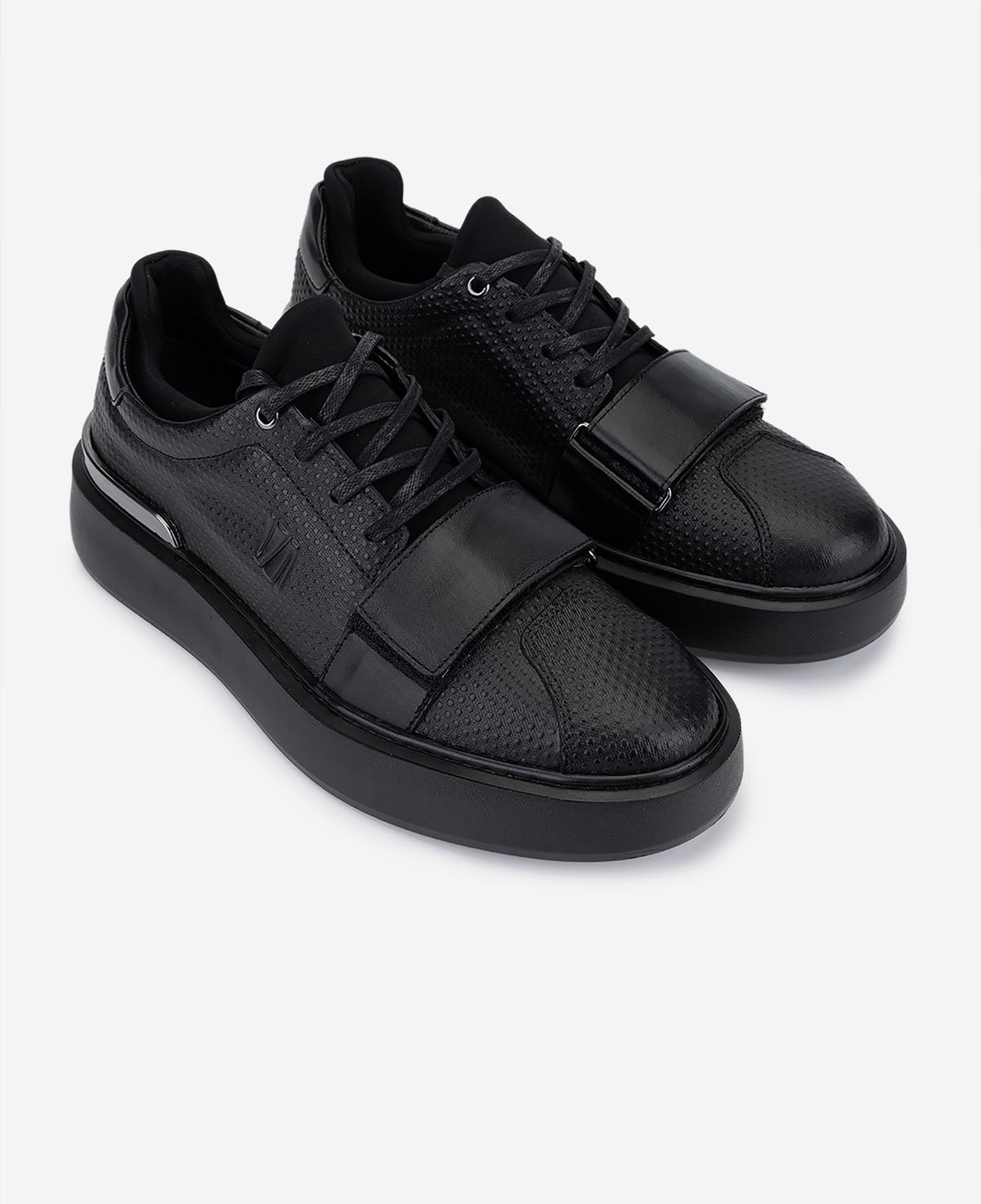 Valmenti Erkek Hakiki Deri Siyah Sneakers & Spor Ayakkabı