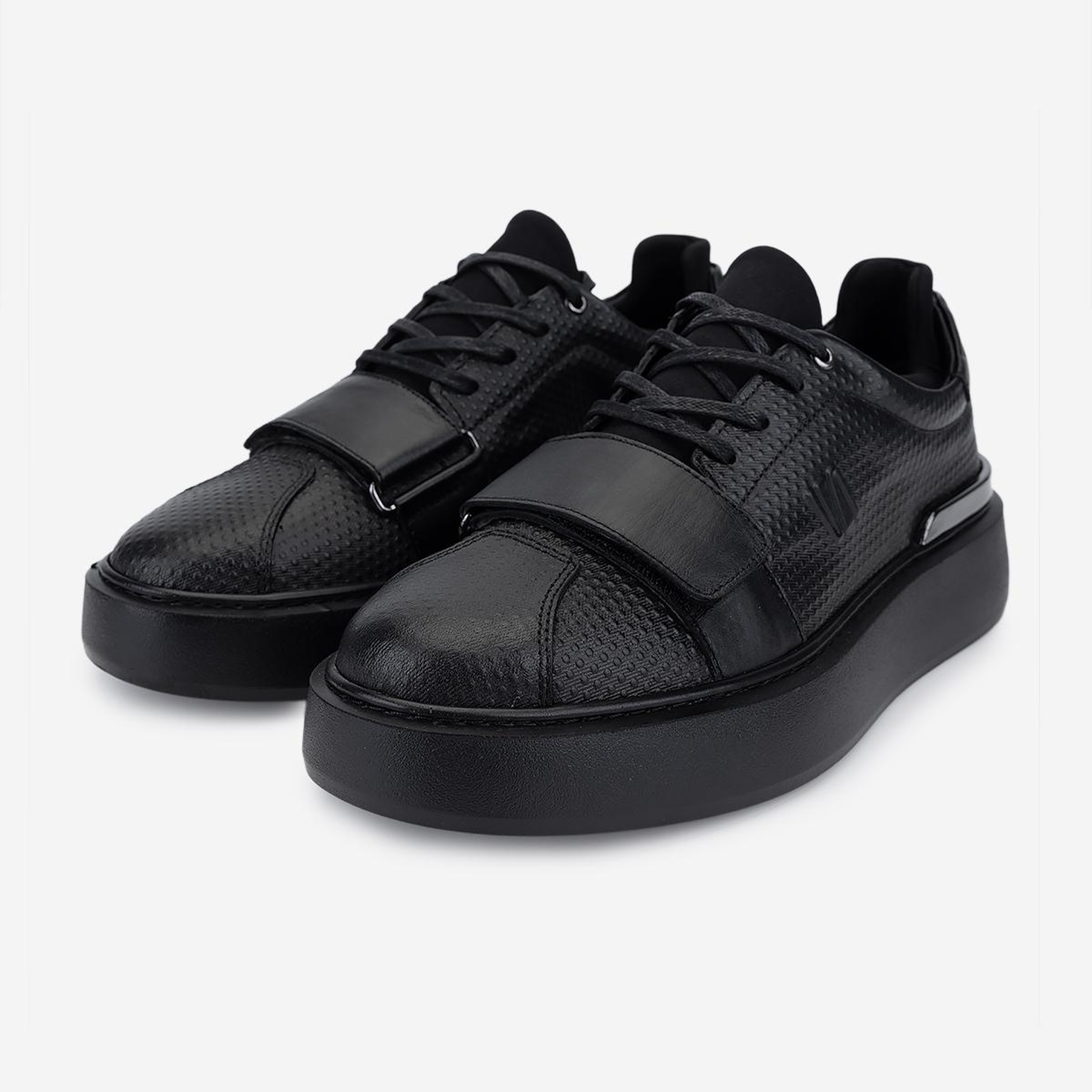 Valmenti Erkek Hakiki Deri Siyah Sneakers & Spor Ayakkabı