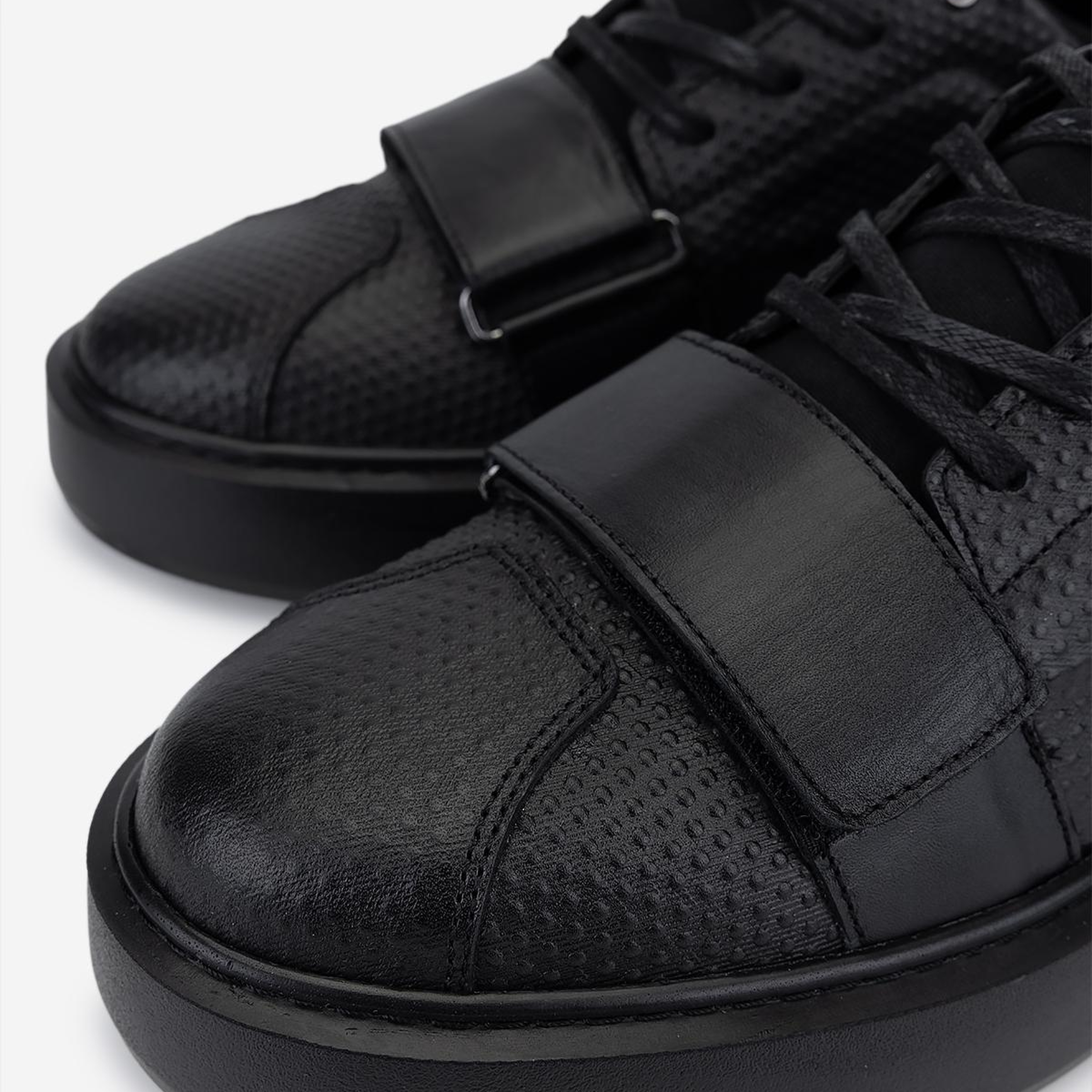 Valmenti Erkek Hakiki Deri Siyah Sneakers & Spor Ayakkabı