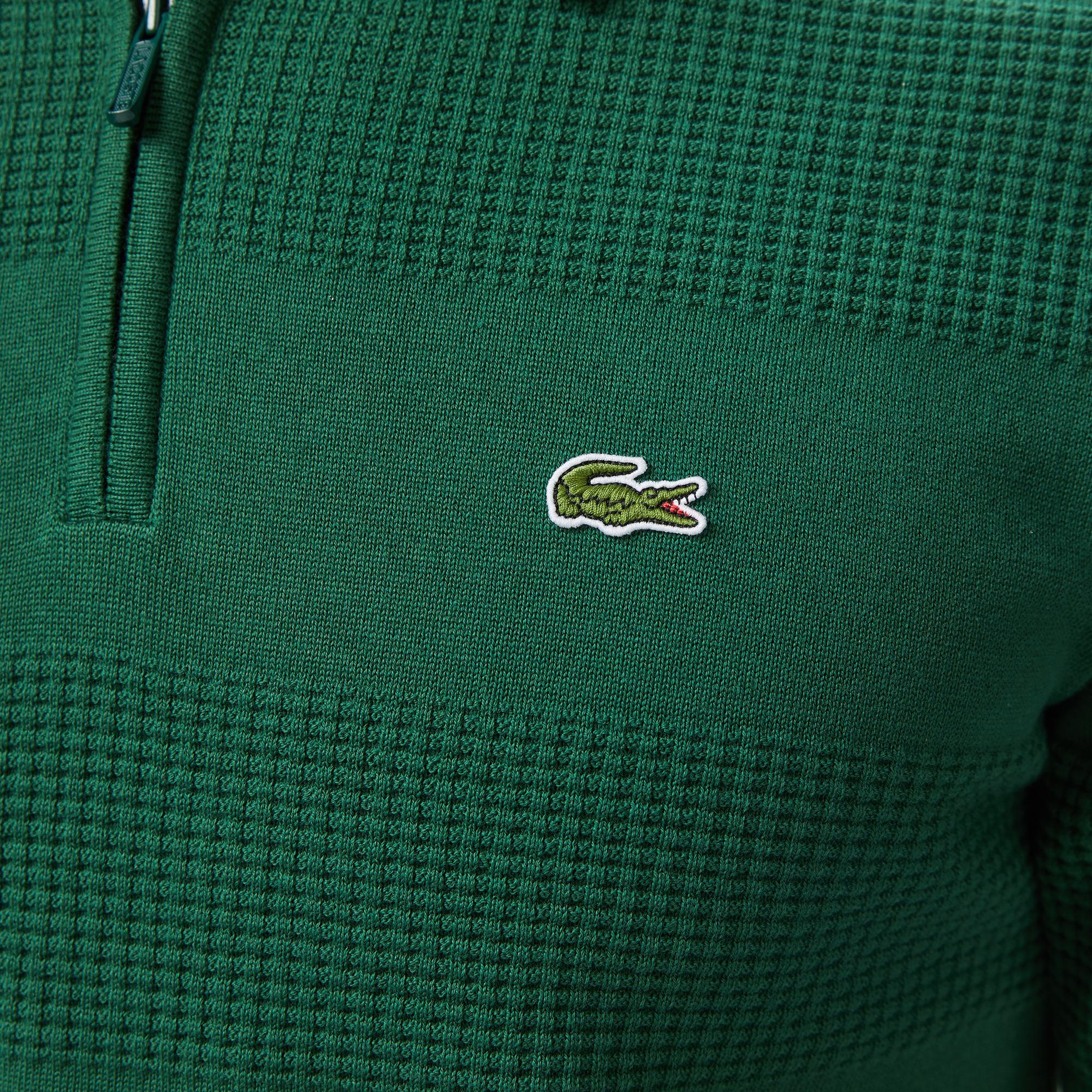 Lacoste Erkek Classic Fit Kısa Kollu Polo Yaka Desenli Yeşil Triko