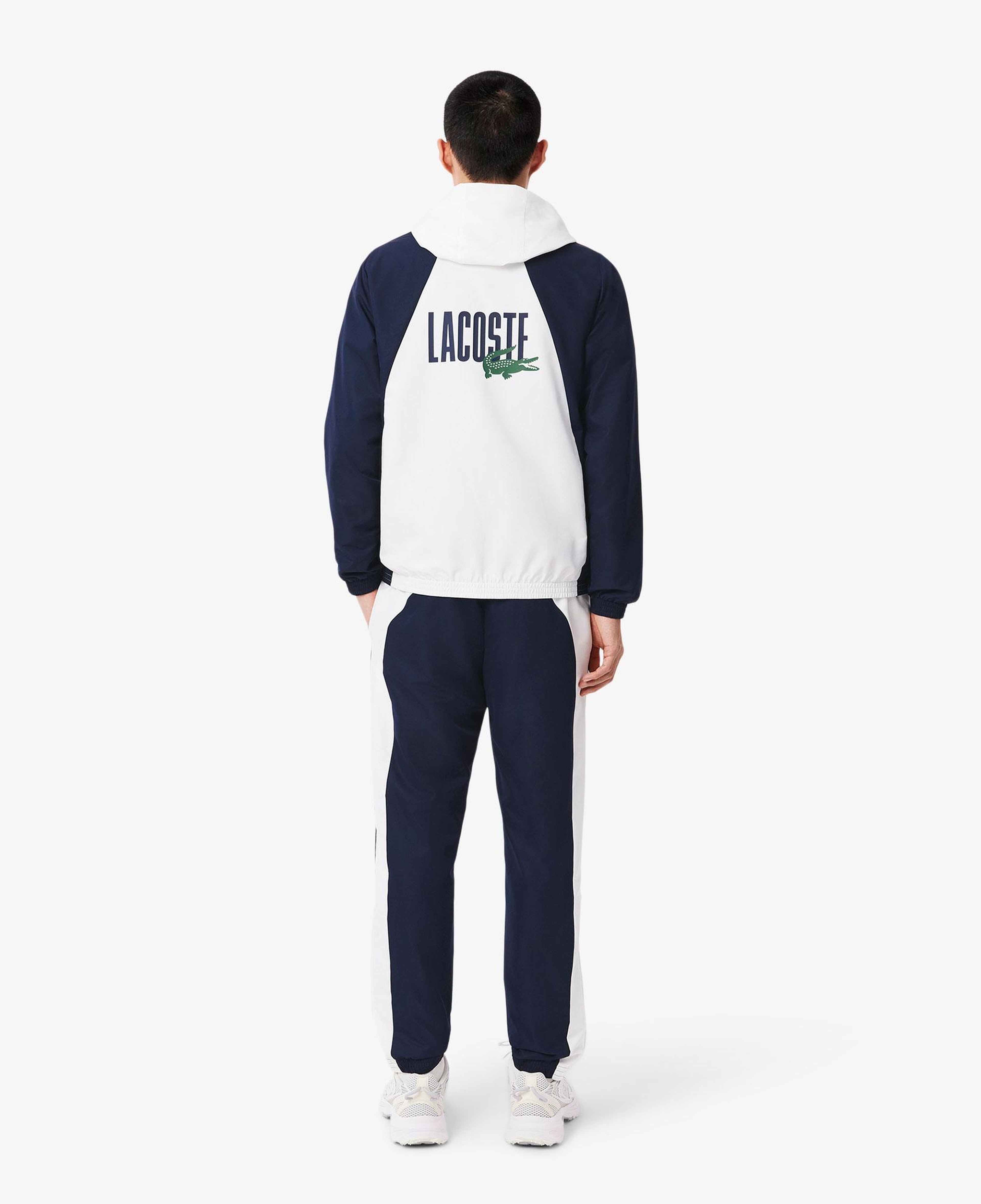 Lacoste Erkek Regular Fit Kapüşonlu Renk Bloklu Beyaz Eşofman Takımı