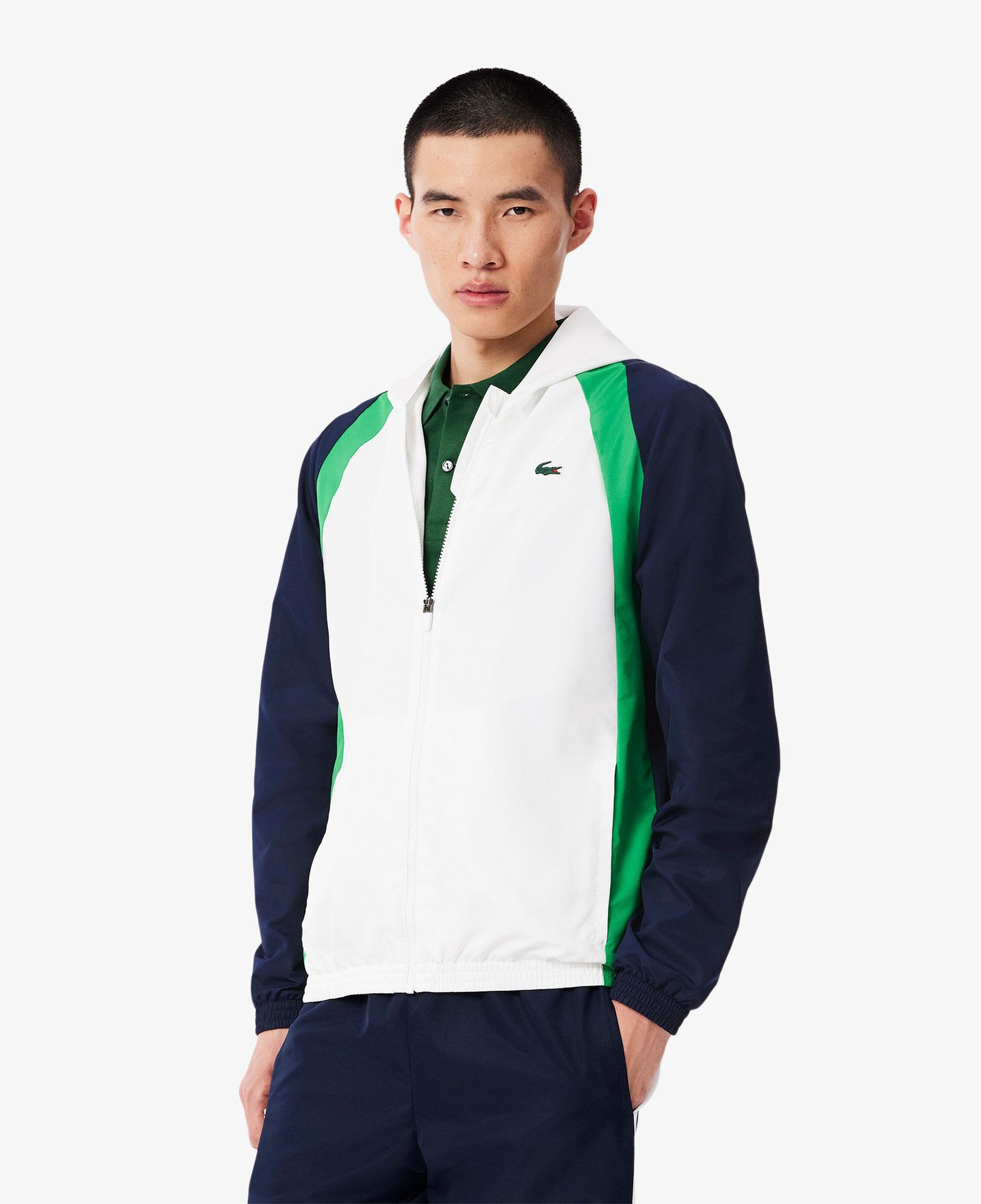 Lacoste Erkek Regular Fit Kapüşonlu Renk Bloklu Beyaz Eşofman Takımı