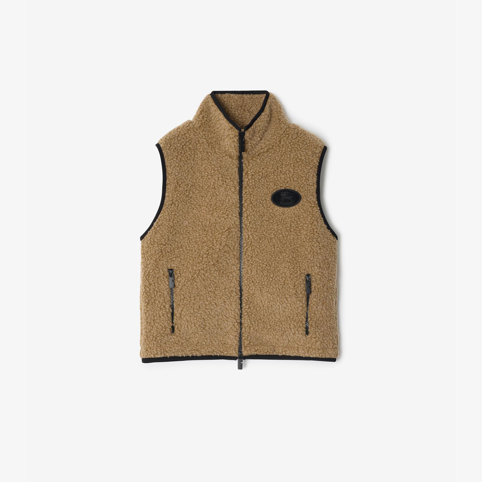 Burberry Cropped Fleece Gilet Kadın Haki Yelek