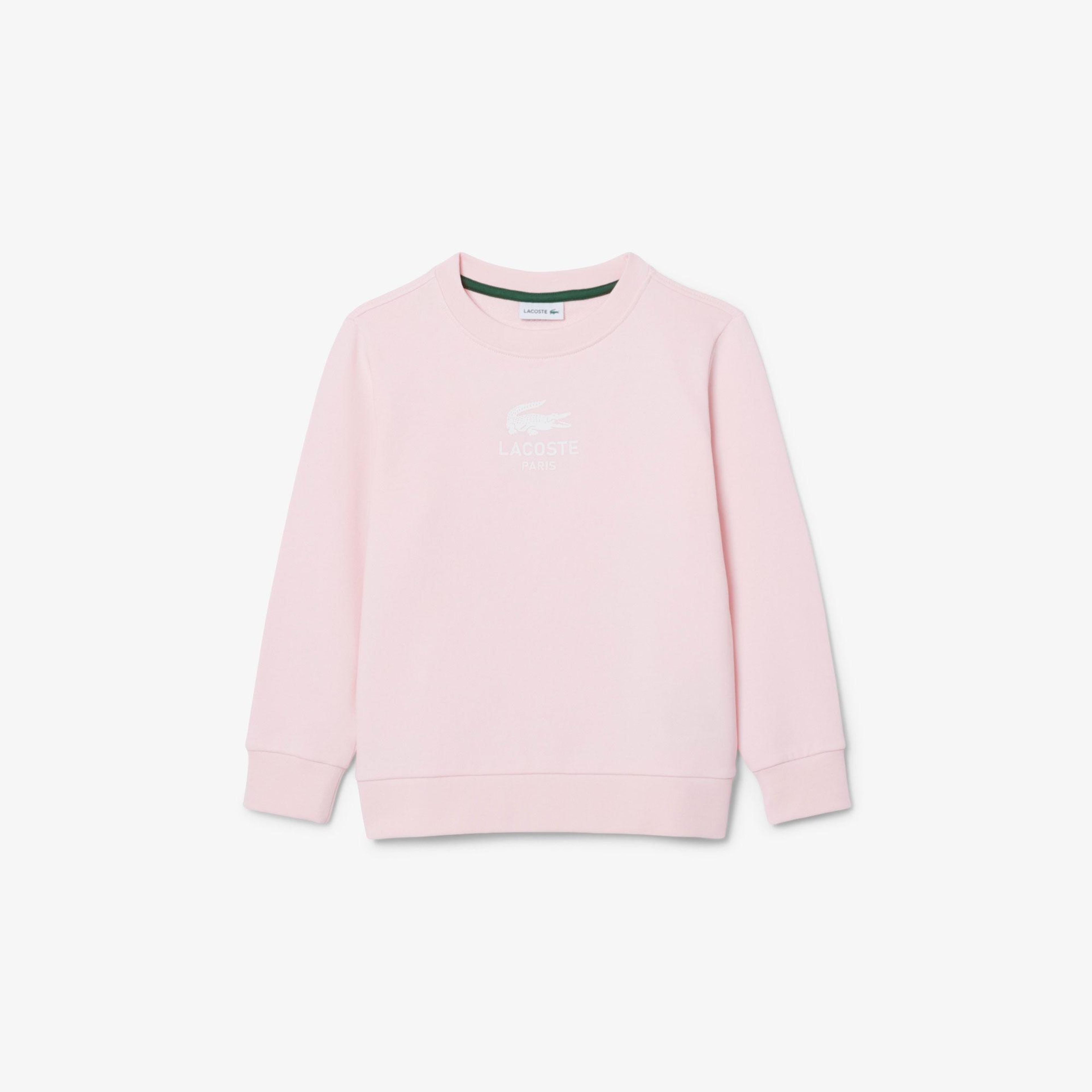 Lacoste Çocuk Bisiklet Yaka Açık Pembe Sweatshirt