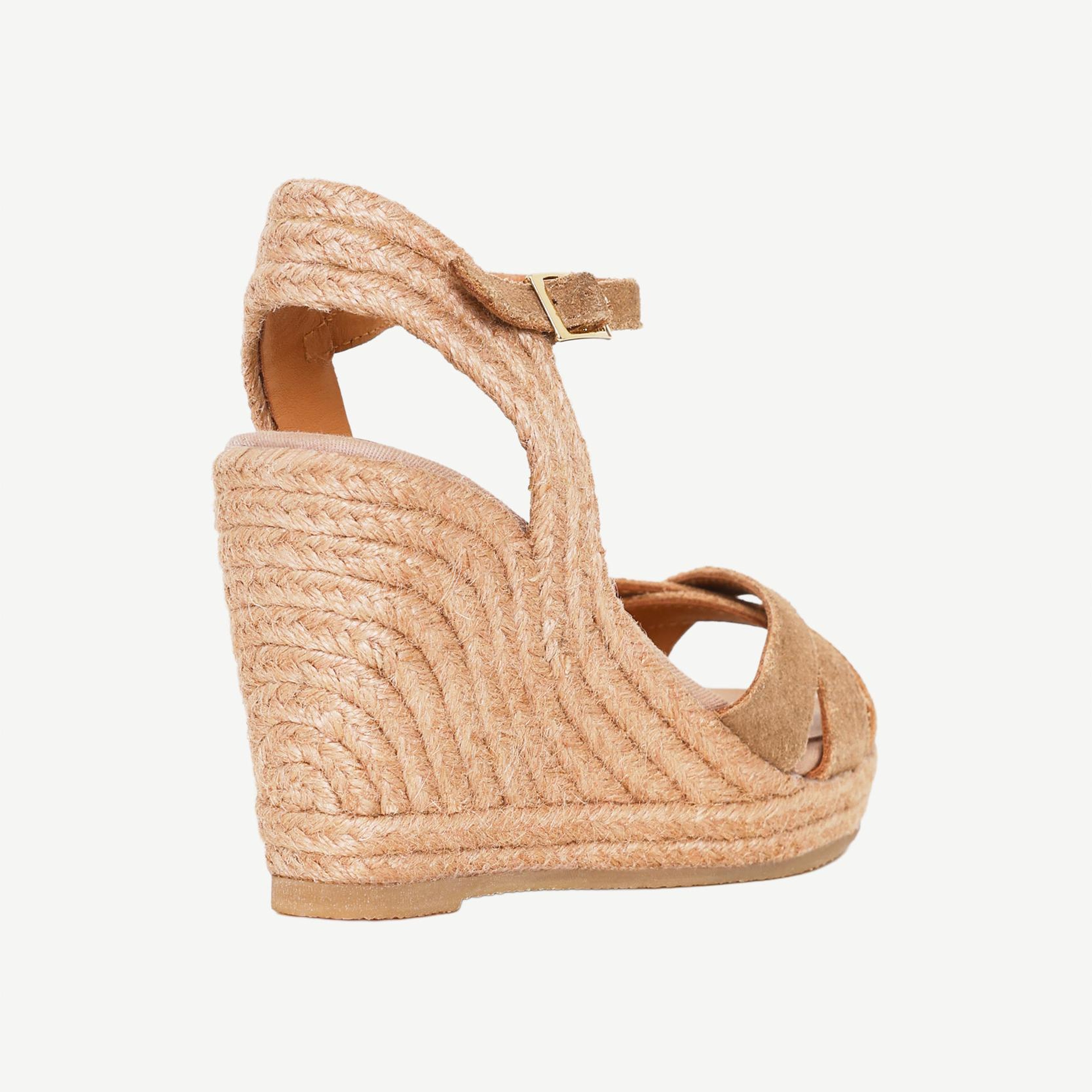 YARGICI Çapraz Bantlı Dolgu Süet Espadril