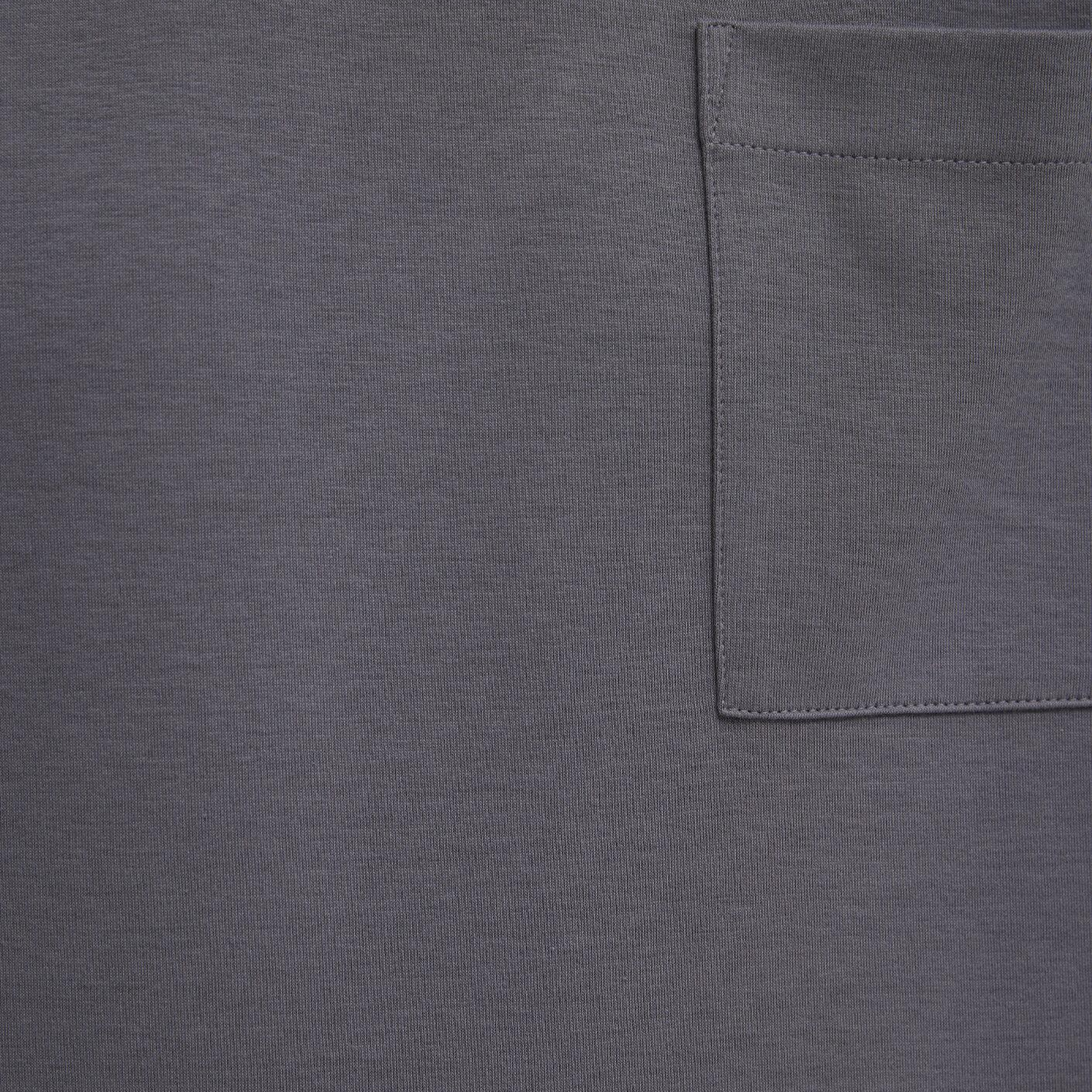 Mavi Cepli Antrasit Basic Tişört Loose Fit / Bol Rahat Kesim 0613339-90721