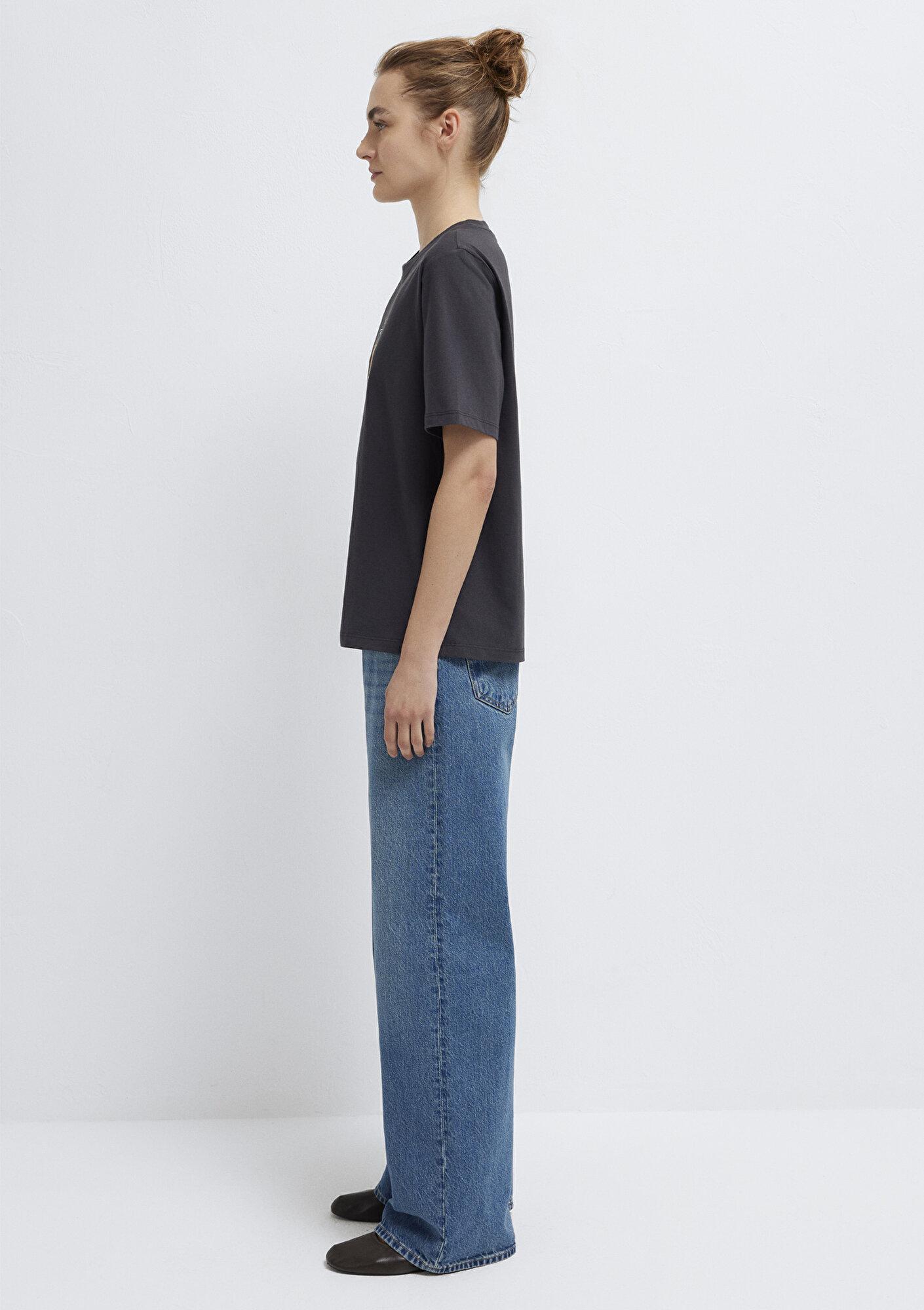 Mavi Baskılı Antrasit Tişört Regular Fit / Normal Kesim 1613907-70087