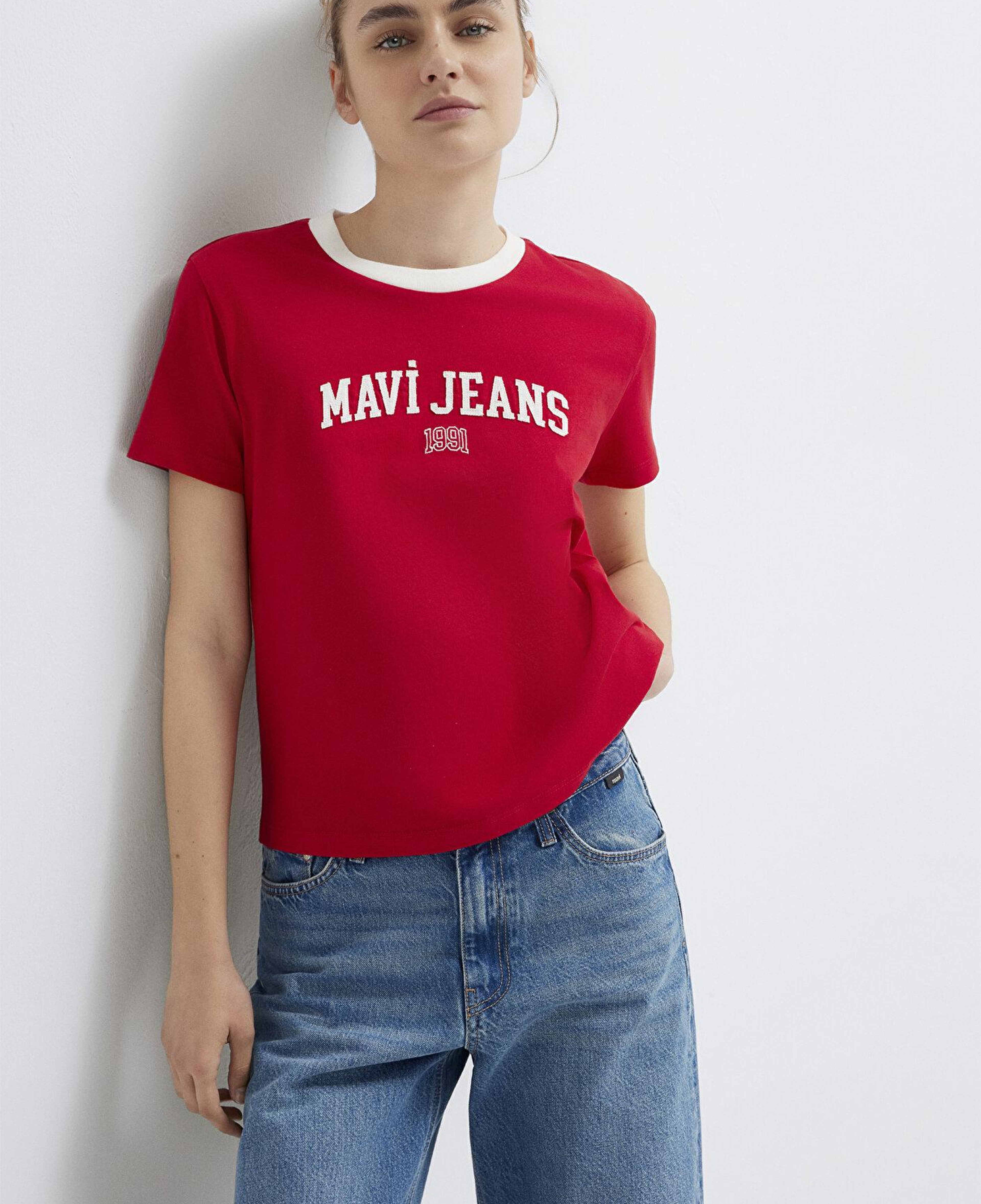 Mavi Mavi Logo Baskılı Kırmızı Tişört Slim Fit / Dar Kesim 1613886-86417
