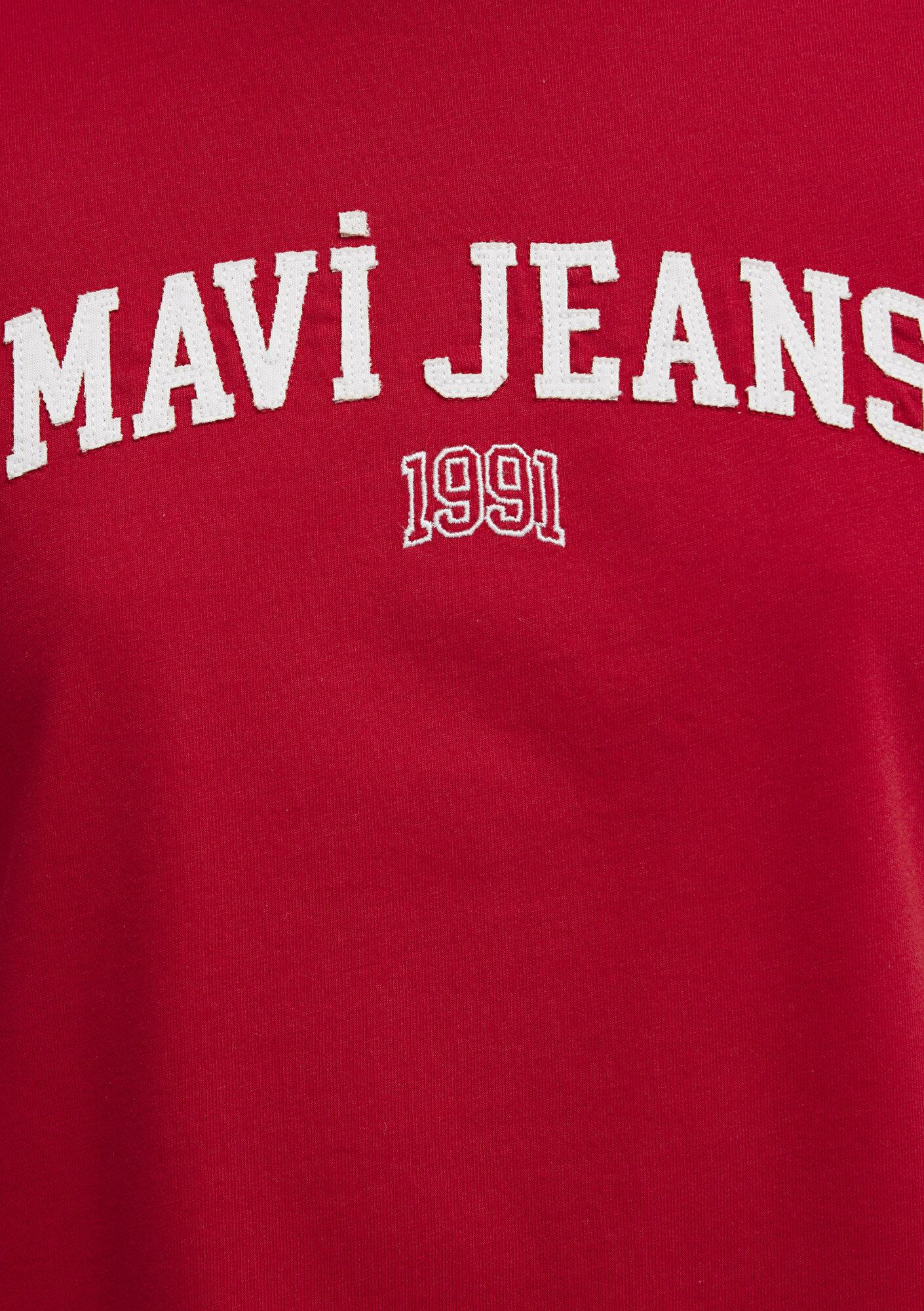 Mavi Mavi Logo Baskılı Kırmızı Tişört Slim Fit / Dar Kesim 1613886-86417
