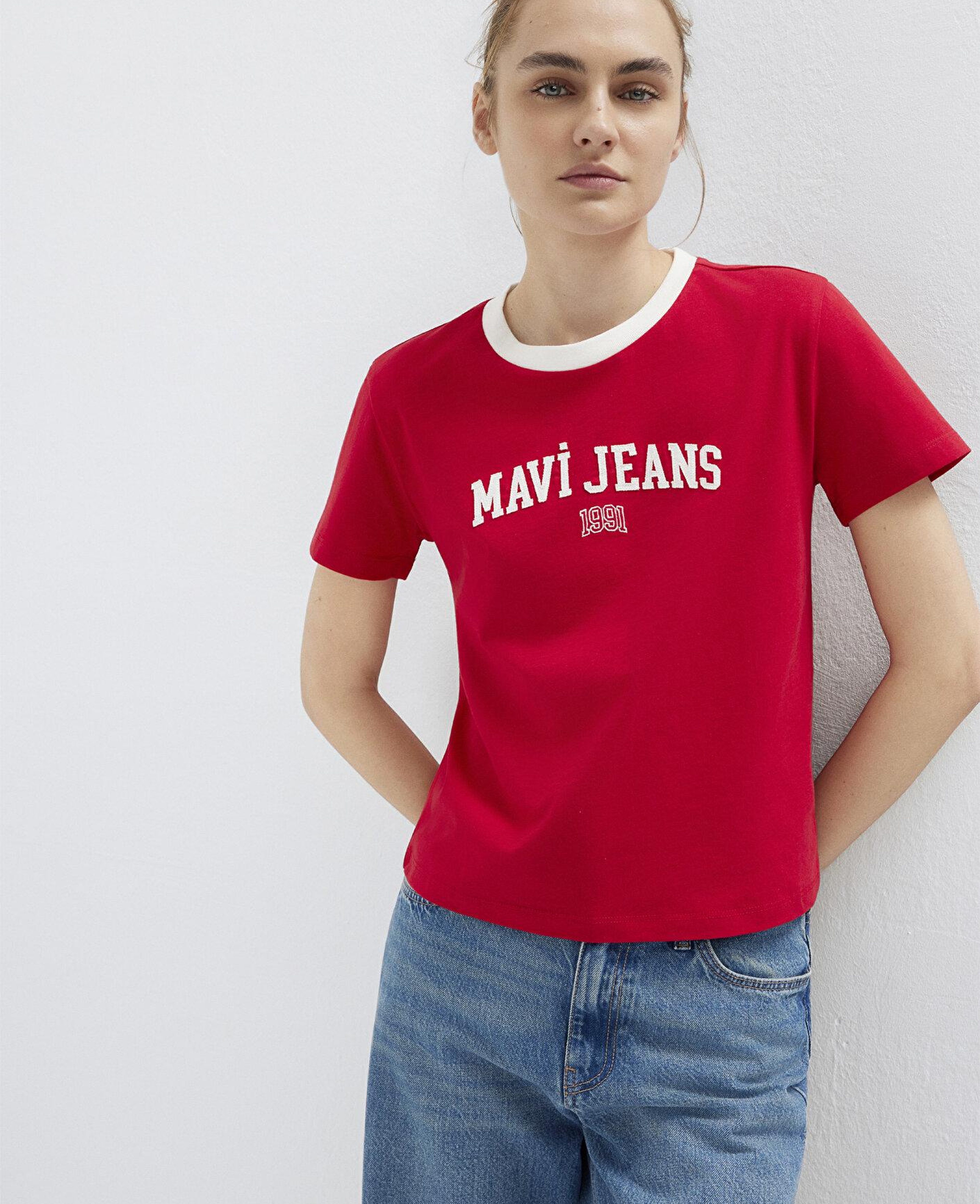 Mavi Mavi Logo Baskılı Kırmızı Tişört Slim Fit / Dar Kesim 1613886-86417