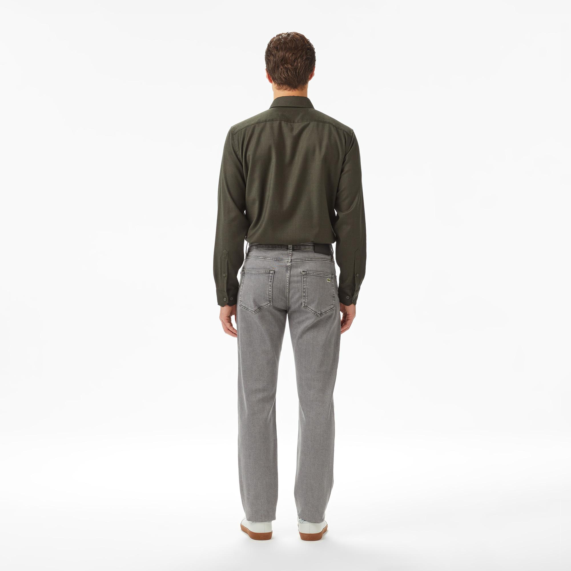 Lacoste Erkek Regular Fit Gri Jean Pantolon