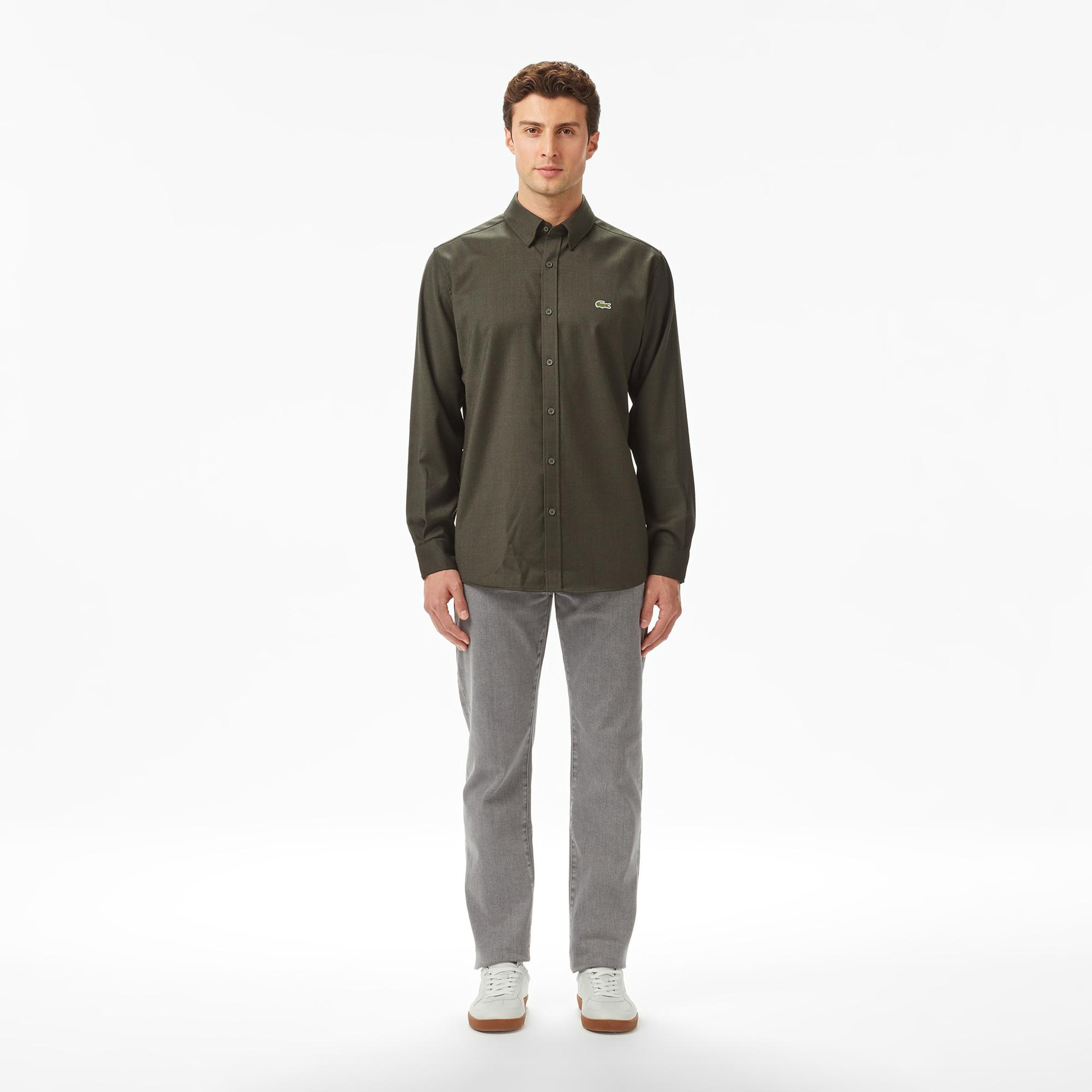 Lacoste Erkek Regular Fit Gri Jean Pantolon