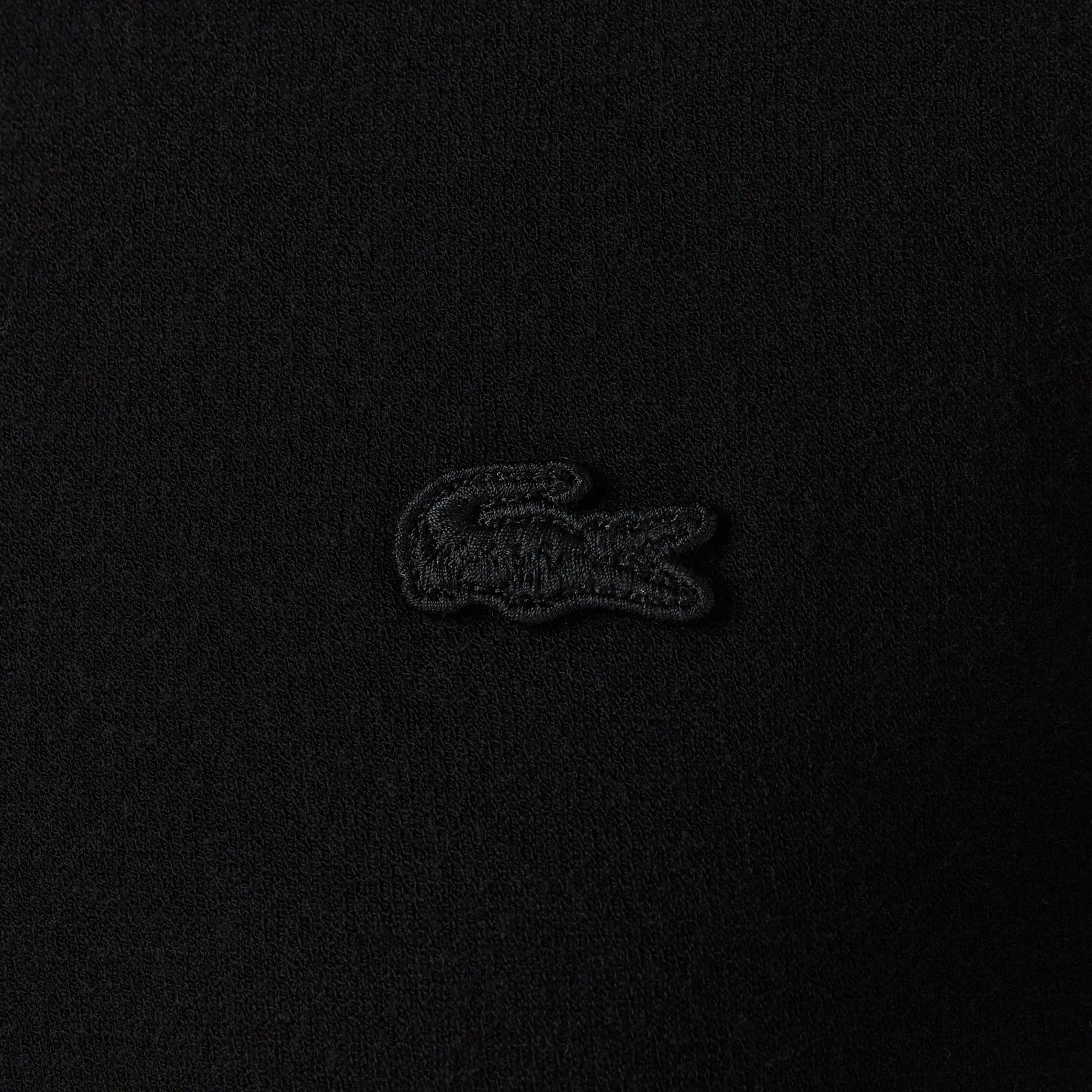 Lacoste Kadın Regular Fit Polo Yaka Siyah Kazak