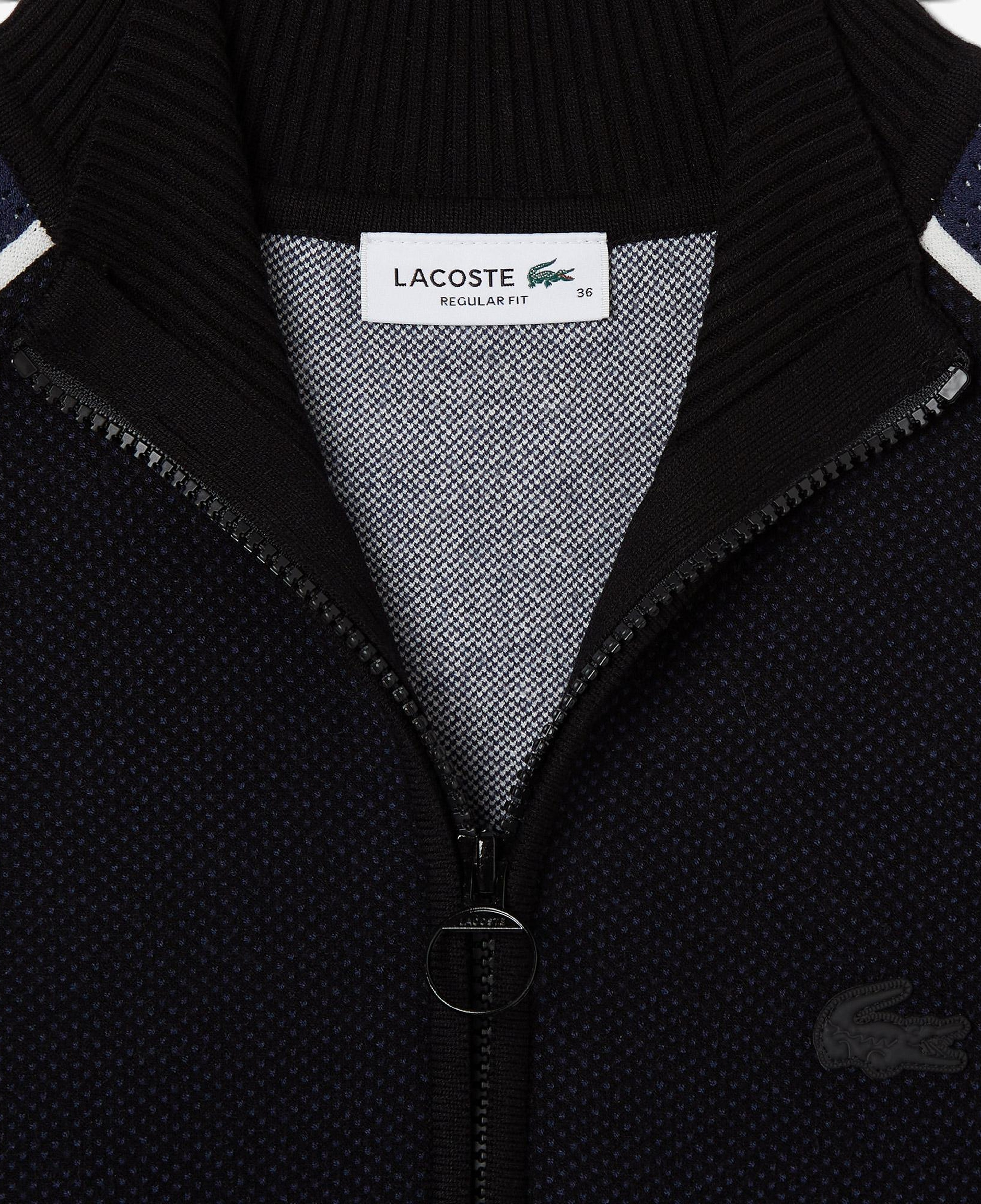 Lacoste Kadın Classic Fit Kısa Kollu Yarım Fermuarlı Renk Bloklu Siyah Elbise