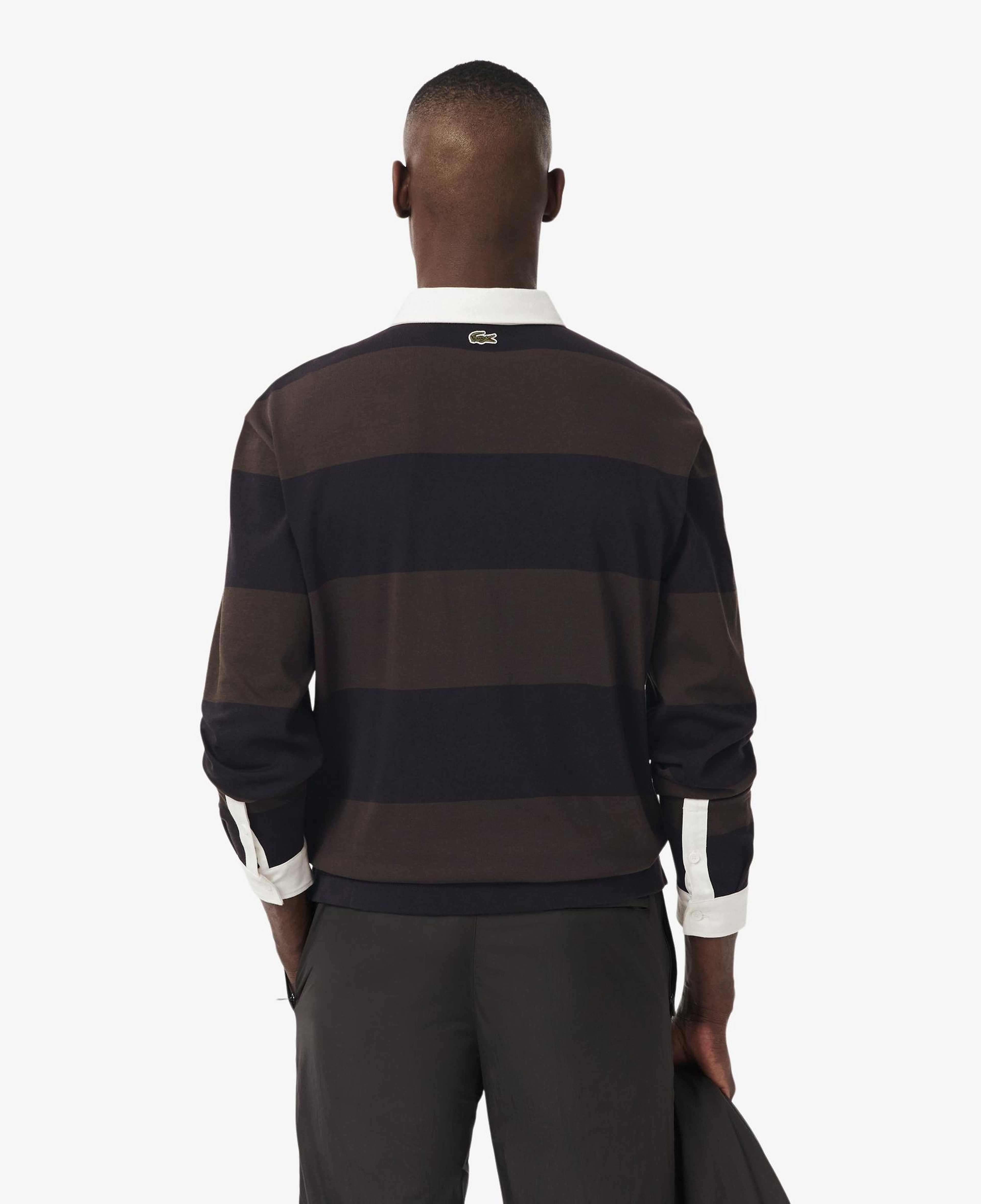 Lacoste Erkek Relaxed Fit Çizgili Koyu Mavi Rugby Polo
