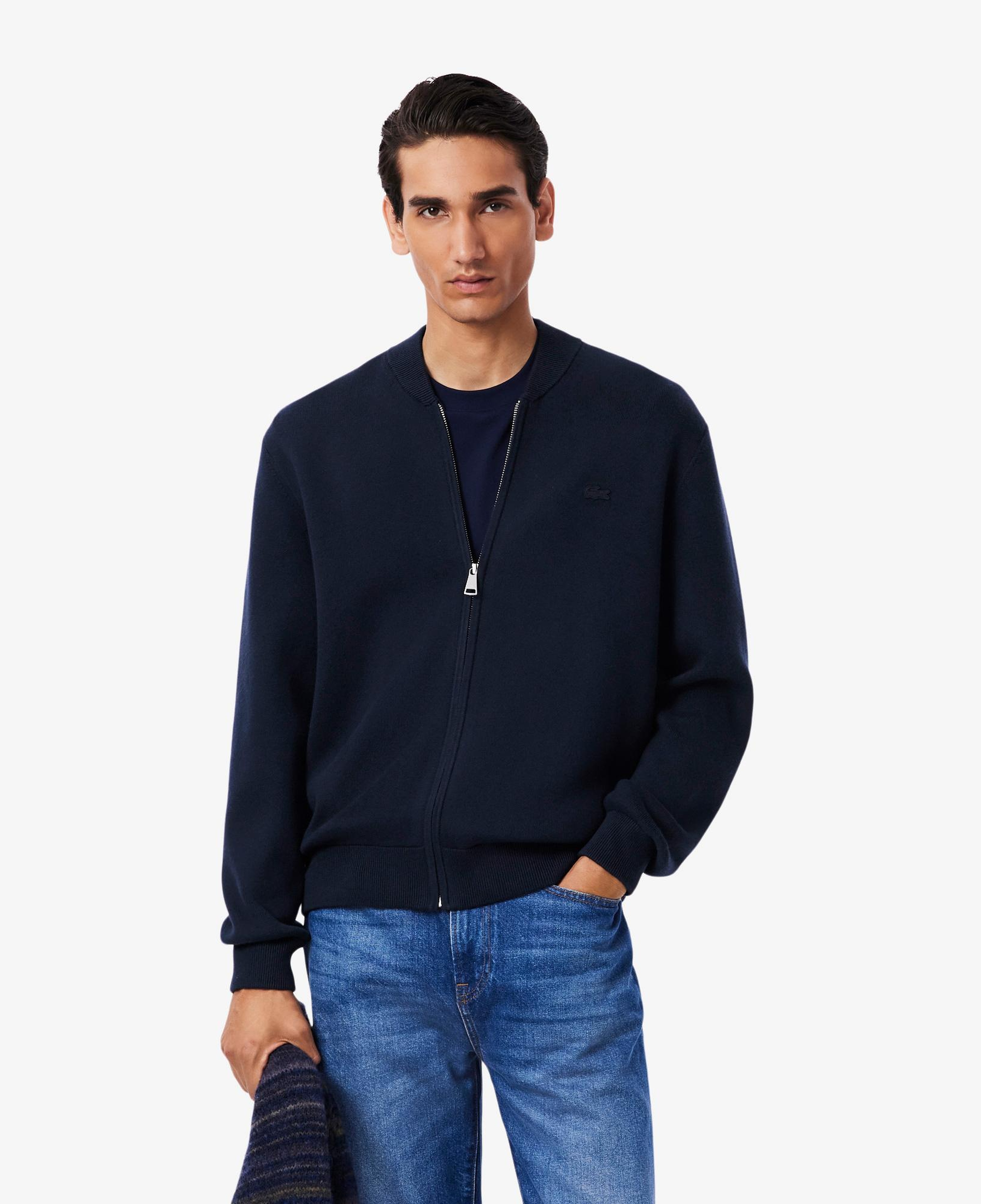 Lacoste Erkek Classic Fit Fermuarlı Lacivert Hırka