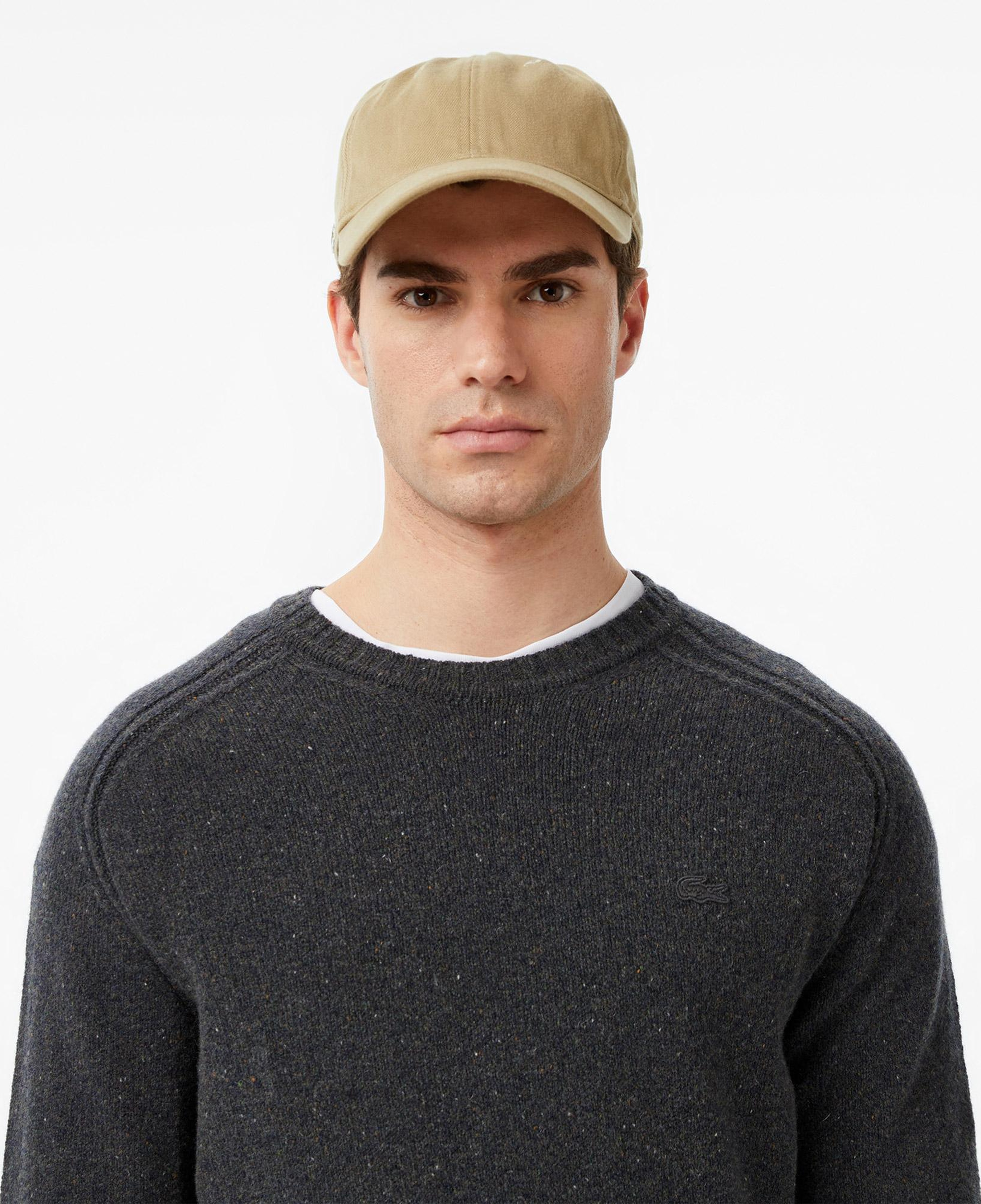 Lacoste Erkek Classic Fit Bisiklet Yaka Yün Gri Kazak