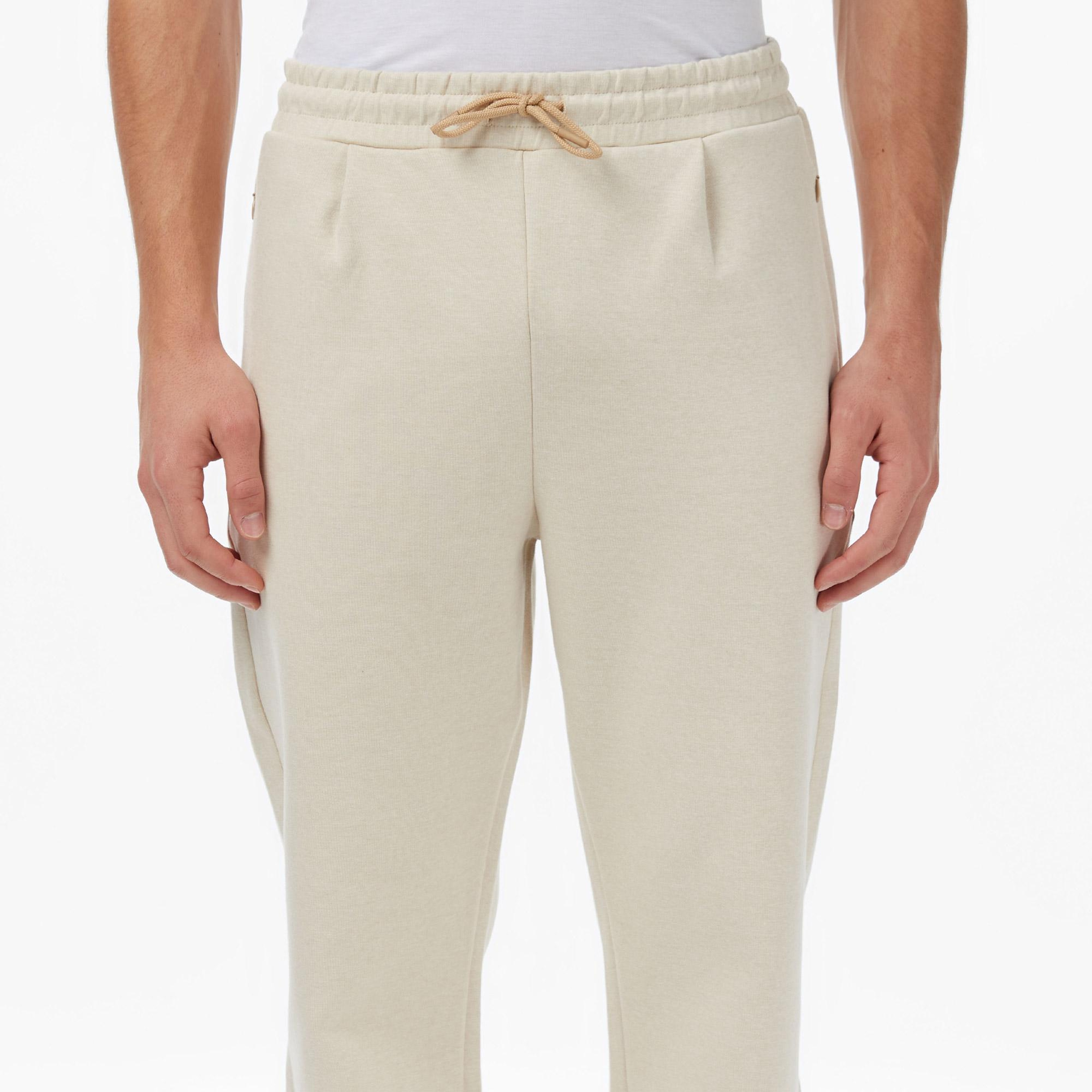 Lacoste Erkek Regular Fit Monogram Krem Eşofman Altı