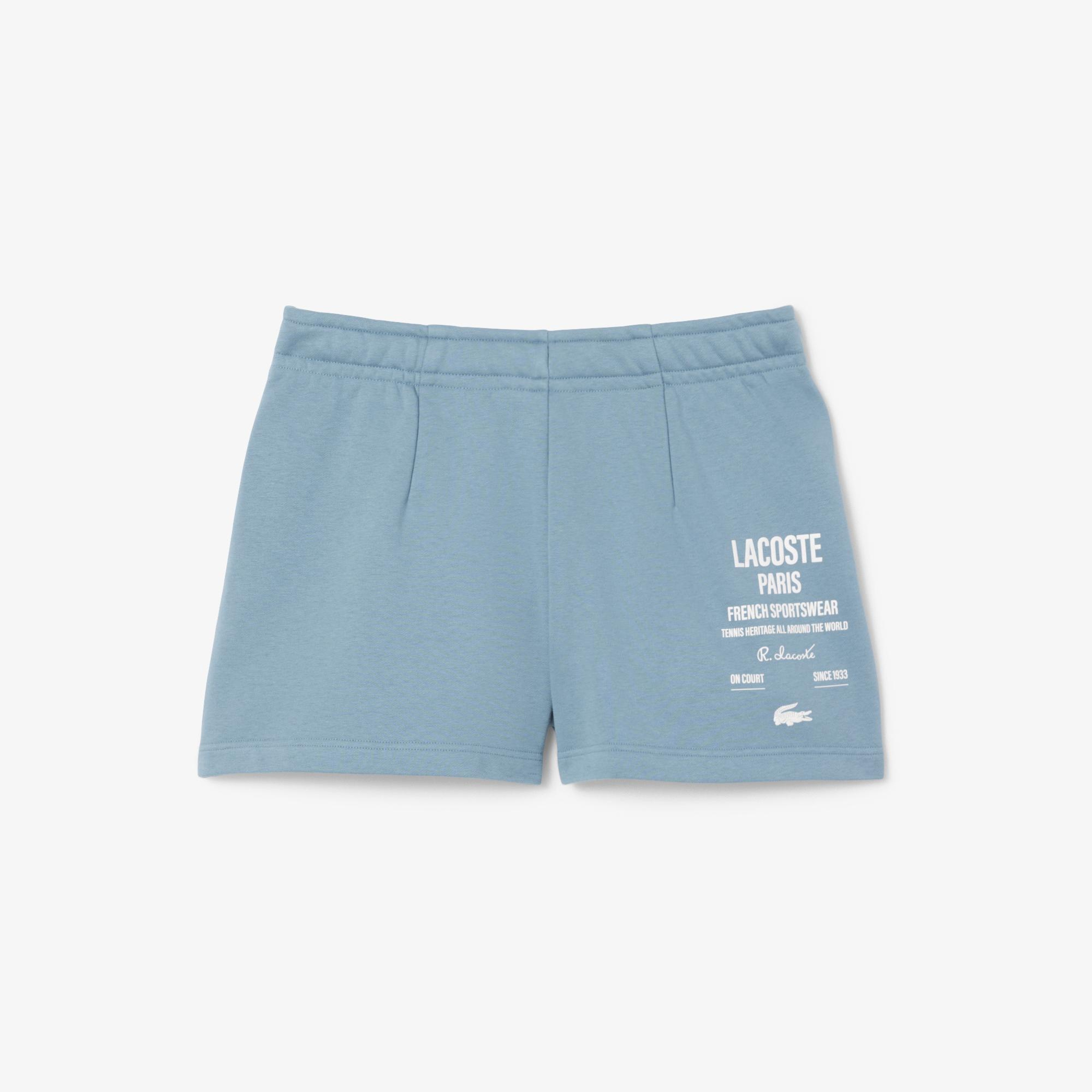 Lacoste Pleated Fleece Kadın Mavi Şort