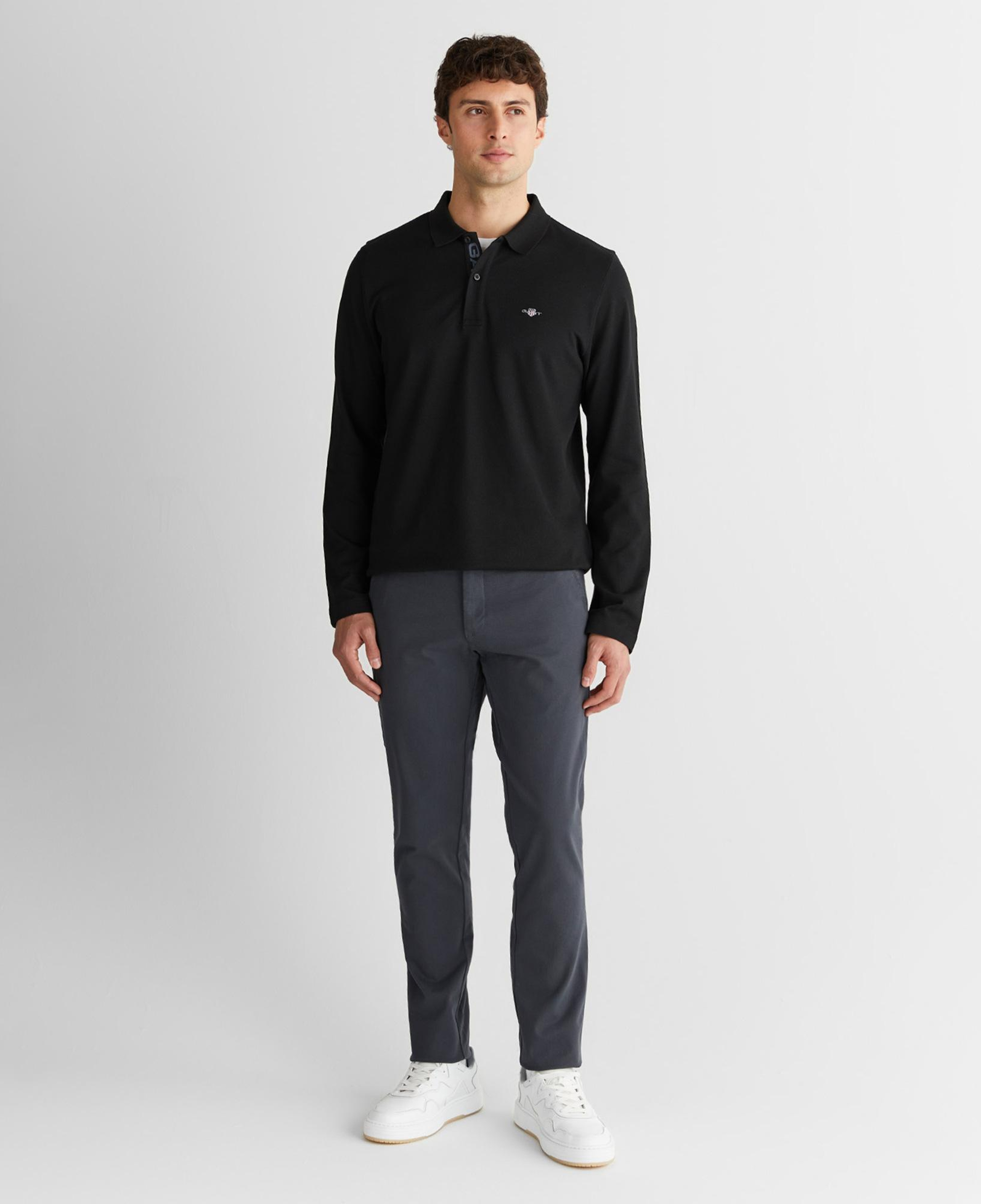 GANT Erkek Siyah Regular Fit Polo Yaka Polo