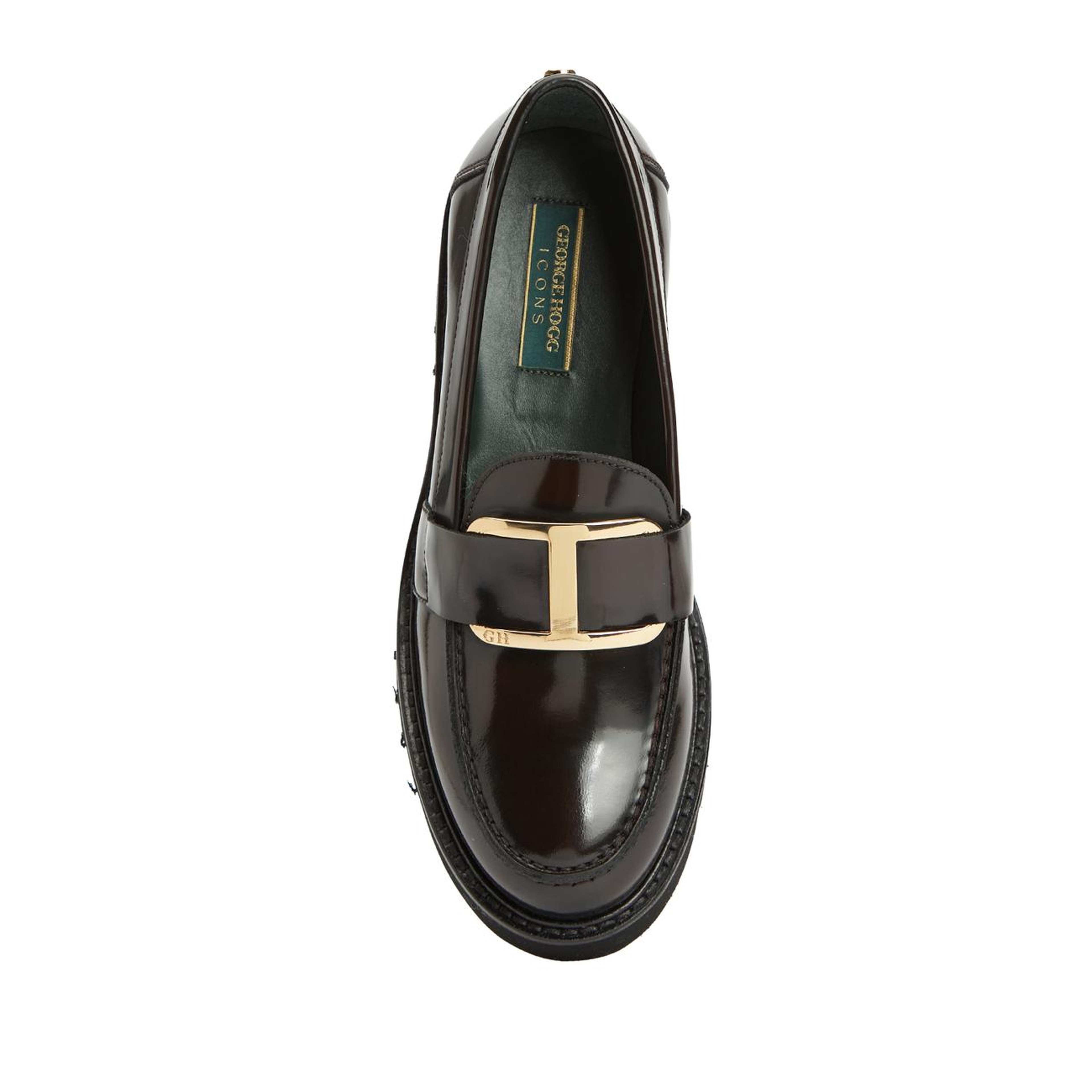 George Hogg Icons Kadın Kahverengi Tokalı Deri Topuklu Loafer