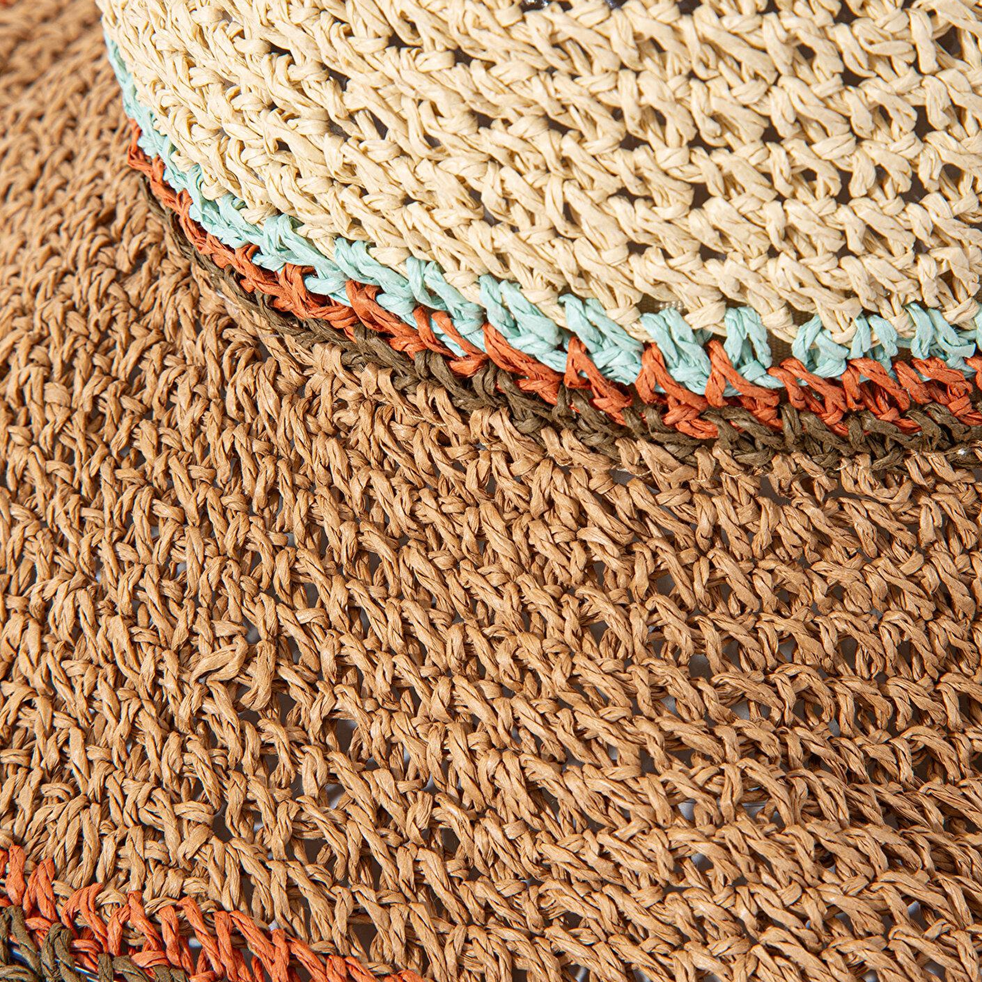 Mavi Bej Hasır Bucket Şapka 1910085-70202