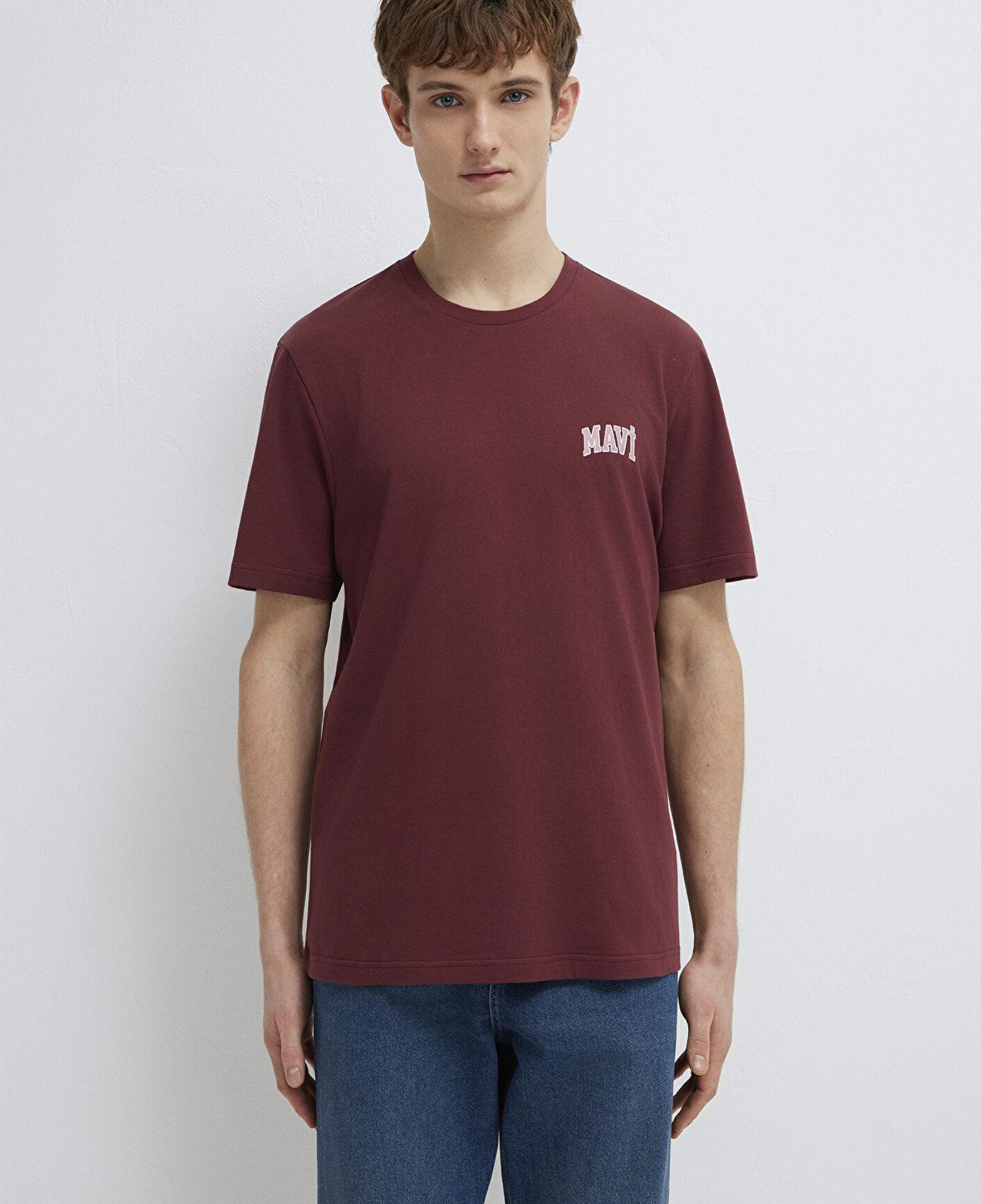 Mavi Mavi Logo Baskılı Bordo Tişört Regular Fit / Normal Kesim 0611714-70396