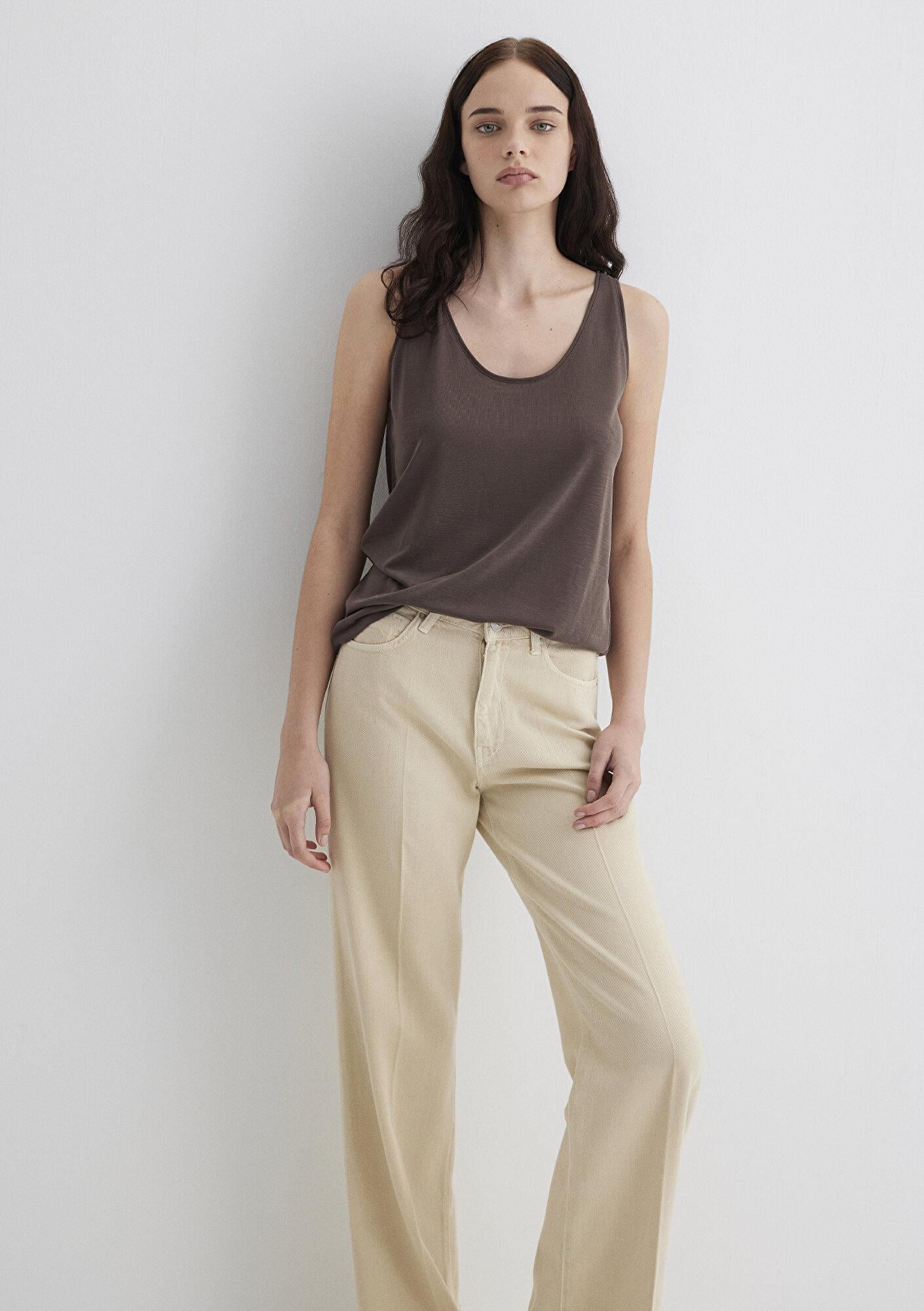 Mavi Soft-Premium Kahverengi (TENCEL™) Modal Karışımlı Atlet Slim Fit / Dar Kesim 1613216-87537