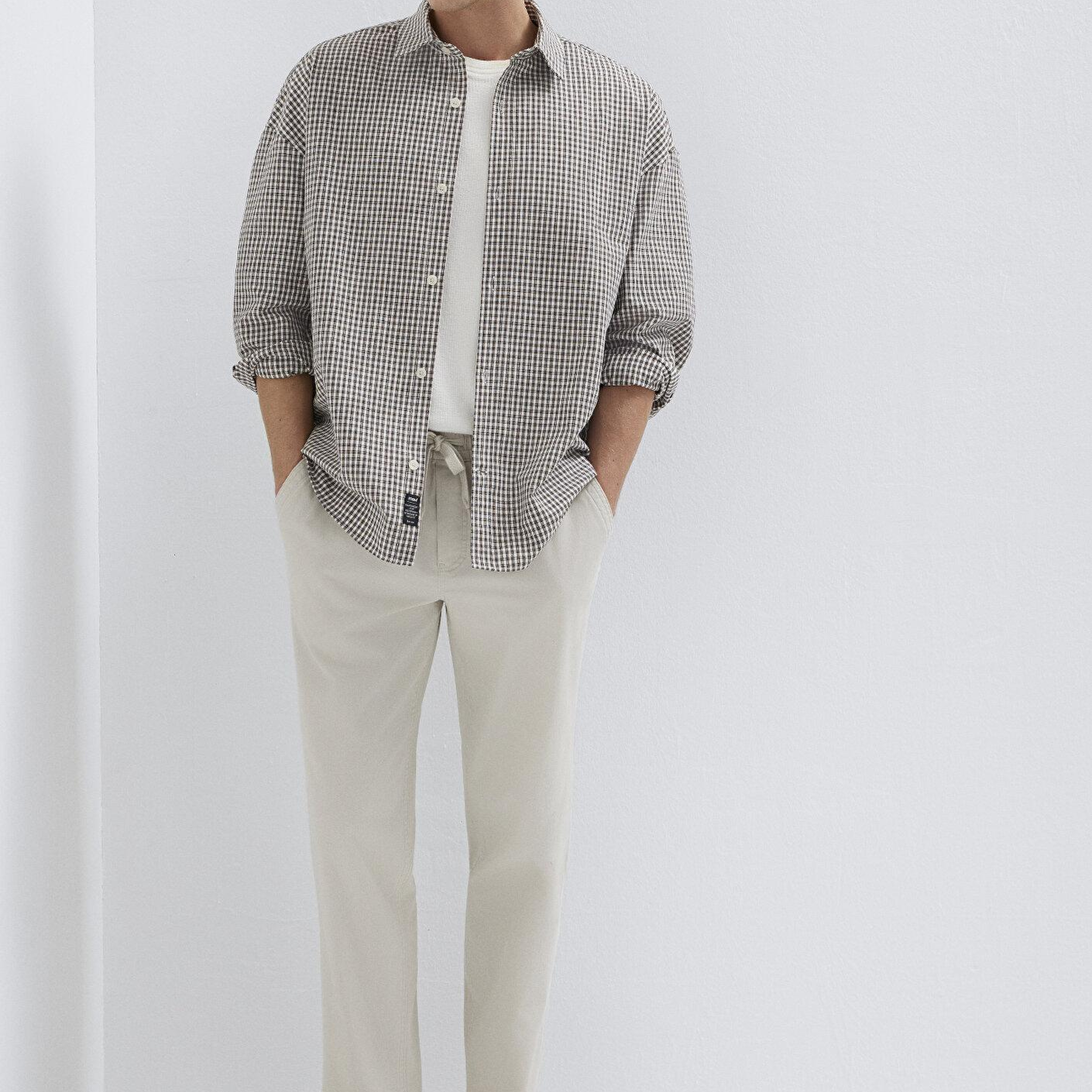 Mavi Kahverengi Ekose Gömlek Oversize / Geniş Kesim 0211870-91413