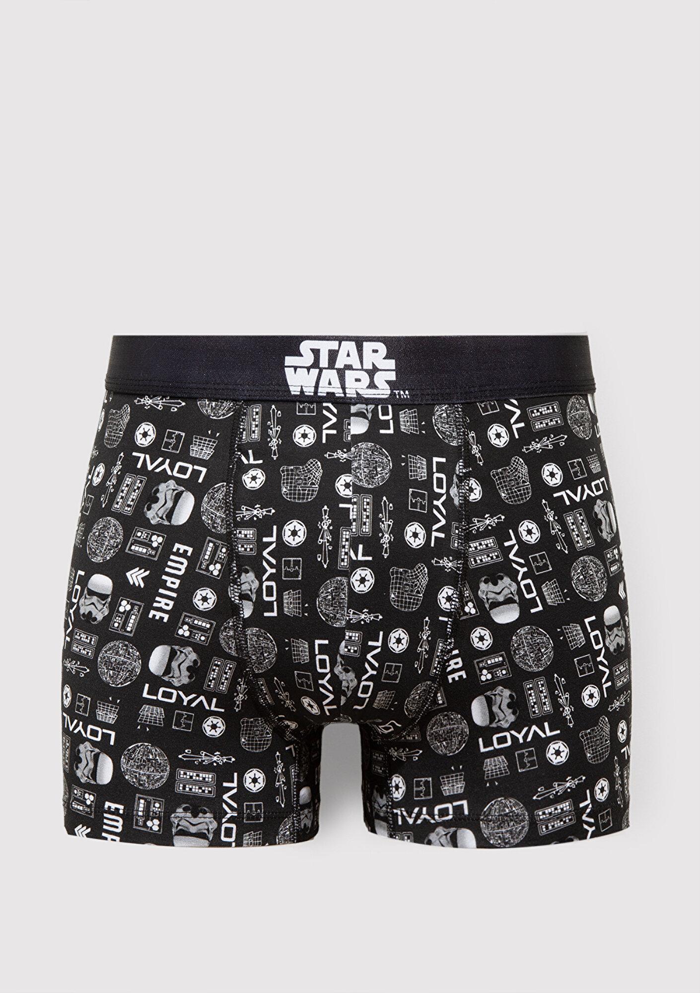Mavi Star Wars Baskılı Siyah Boxer 0912185-900
