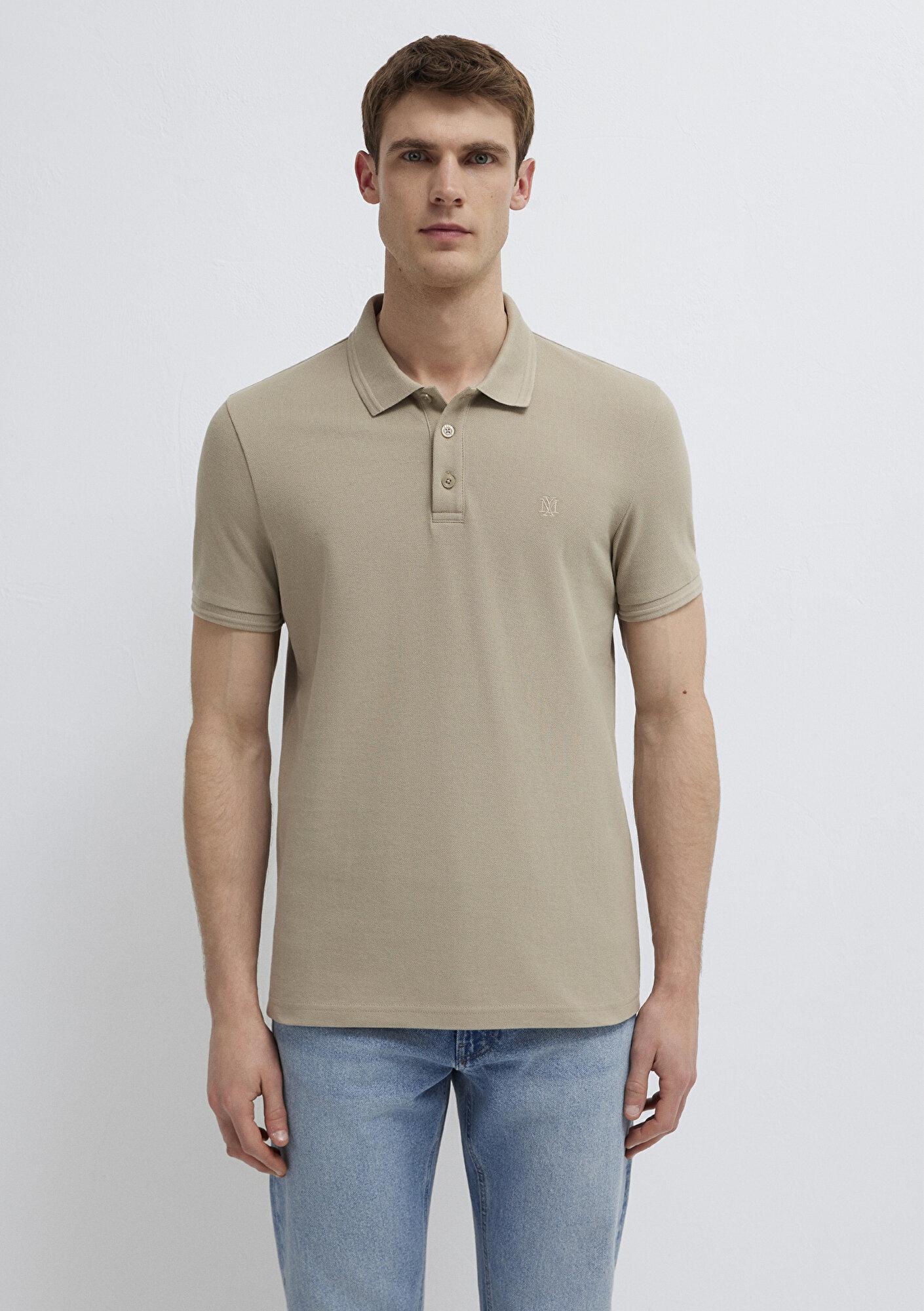 Mavi Bej Polo Tişört Slim Fit / Dar Kesim 064946-80697