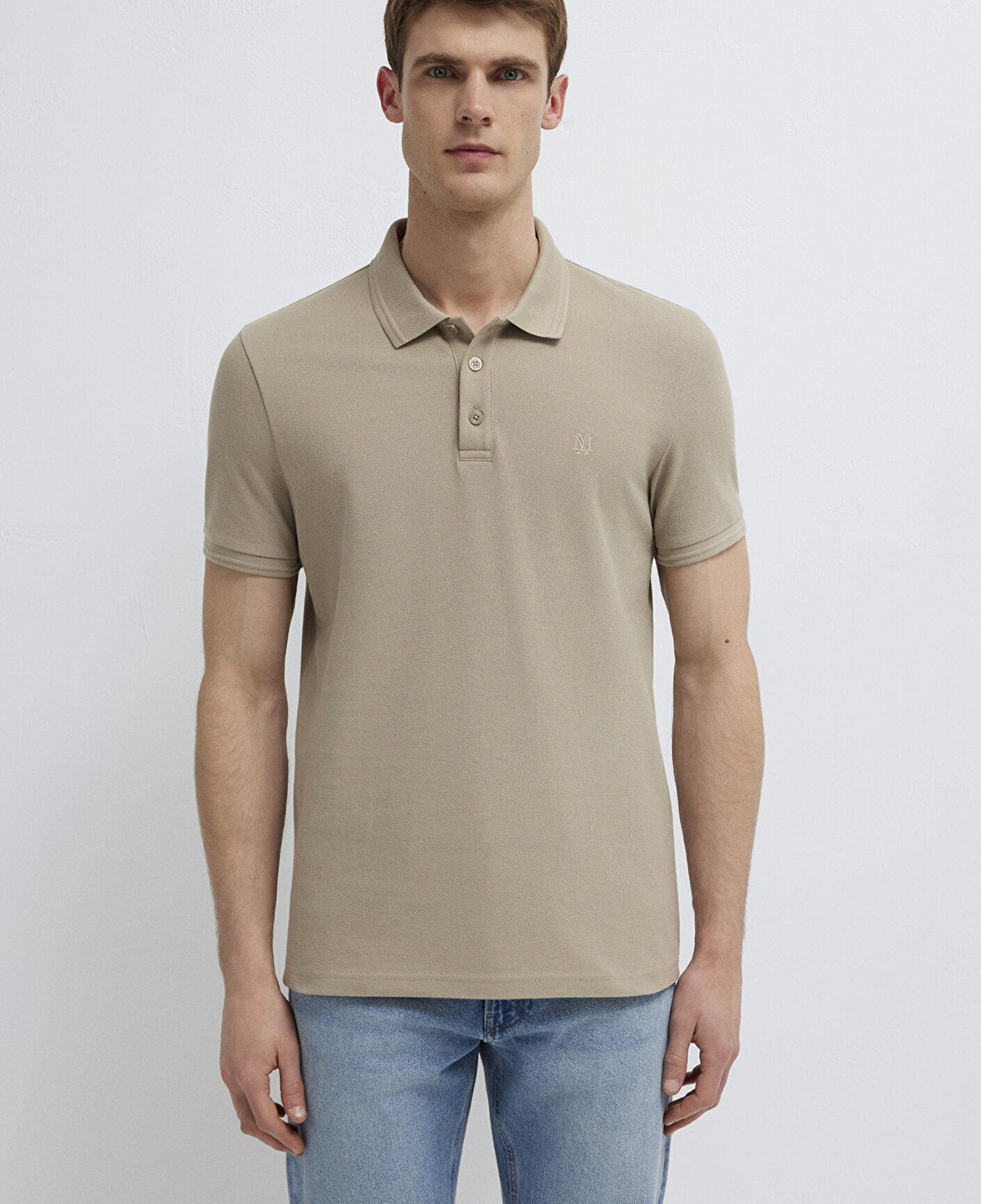 Mavi Bej Polo Tişört Slim Fit / Dar Kesim 064946-80697