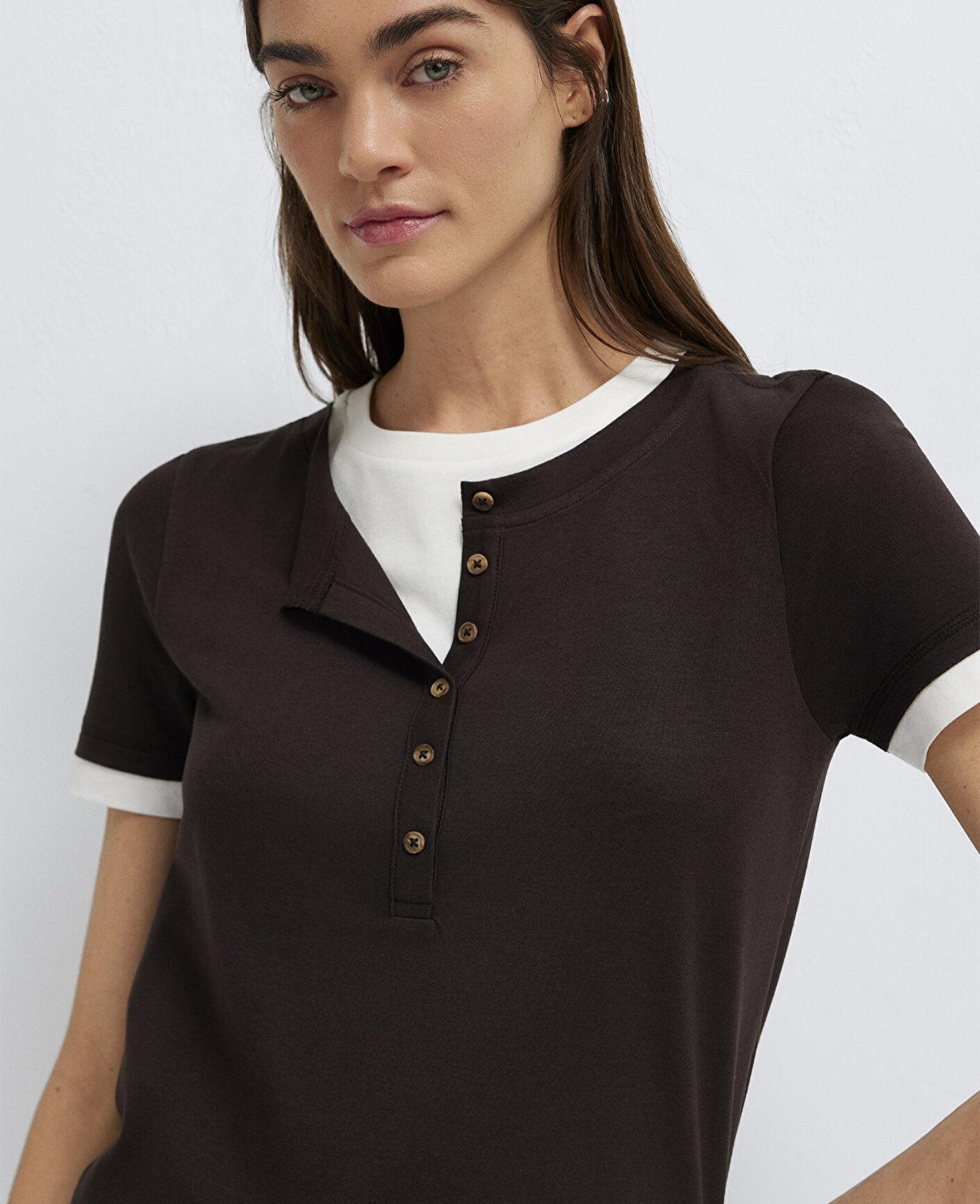 Mavi Kahverengi Tişört Slim Fit / Dar Kesim 1614114-90892