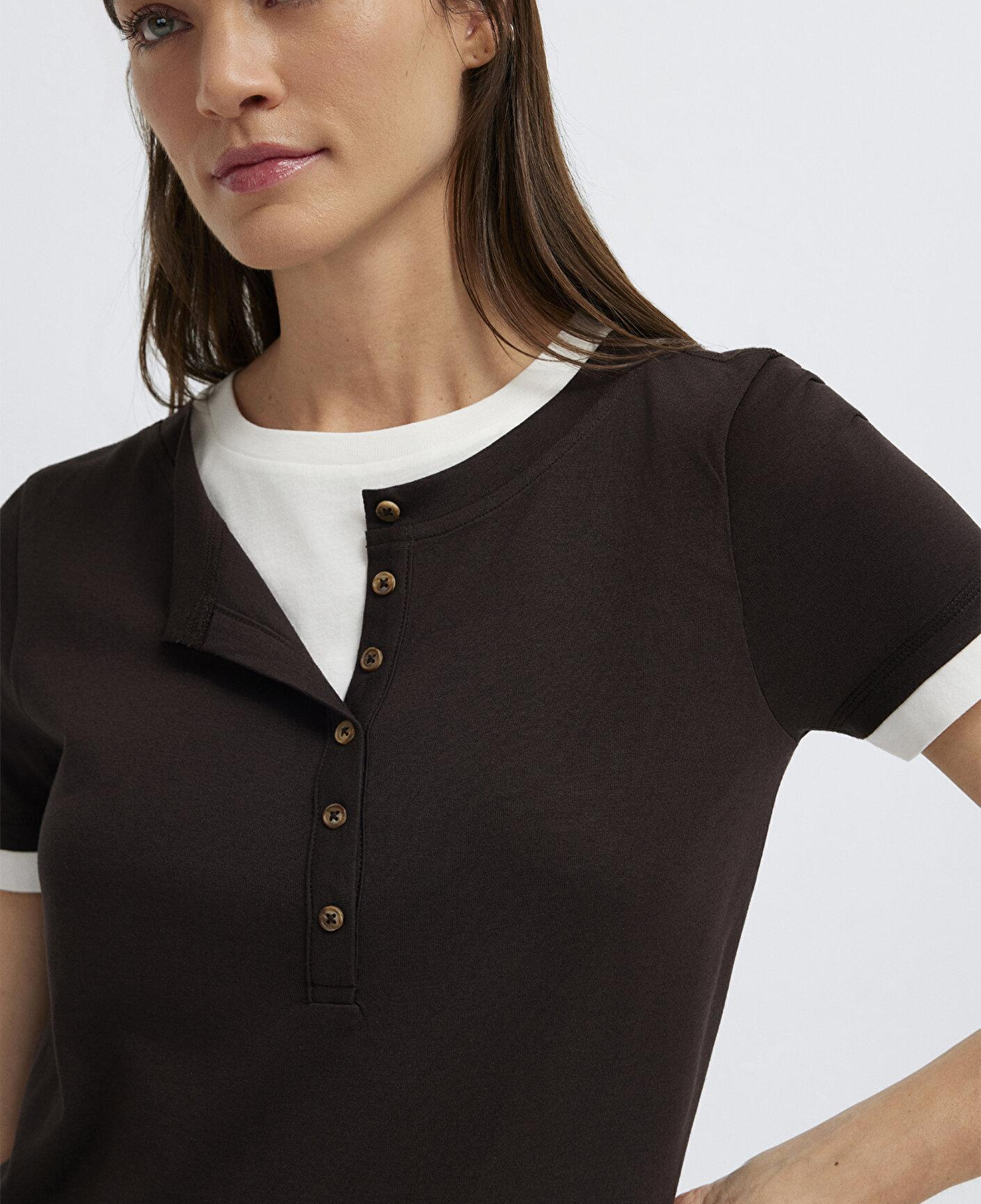 Mavi Kahverengi Tişört Slim Fit / Dar Kesim 1614114-90892