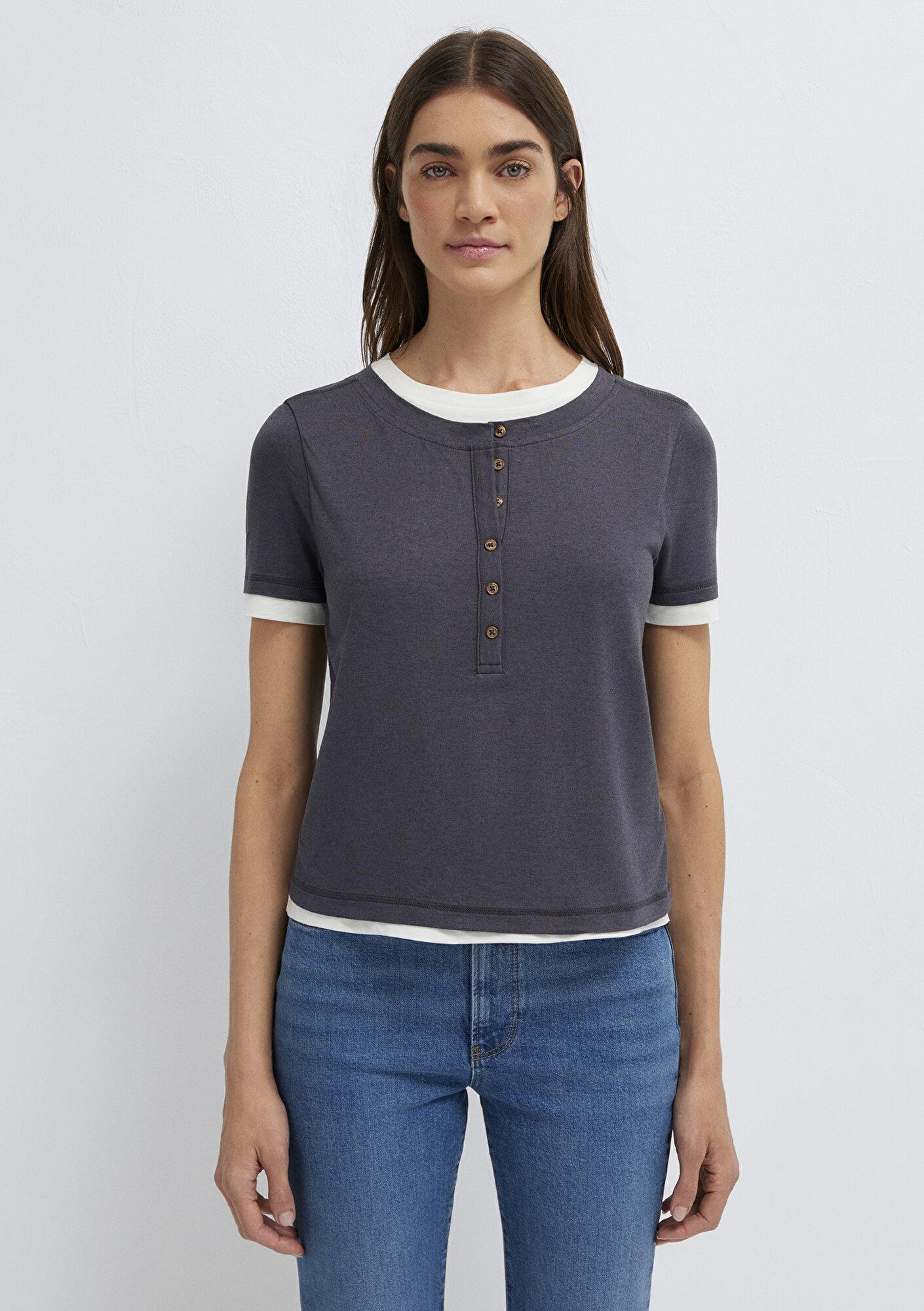 Mavi Antrasit Tişört Slim Fit / Dar Kesim 1614114-80932