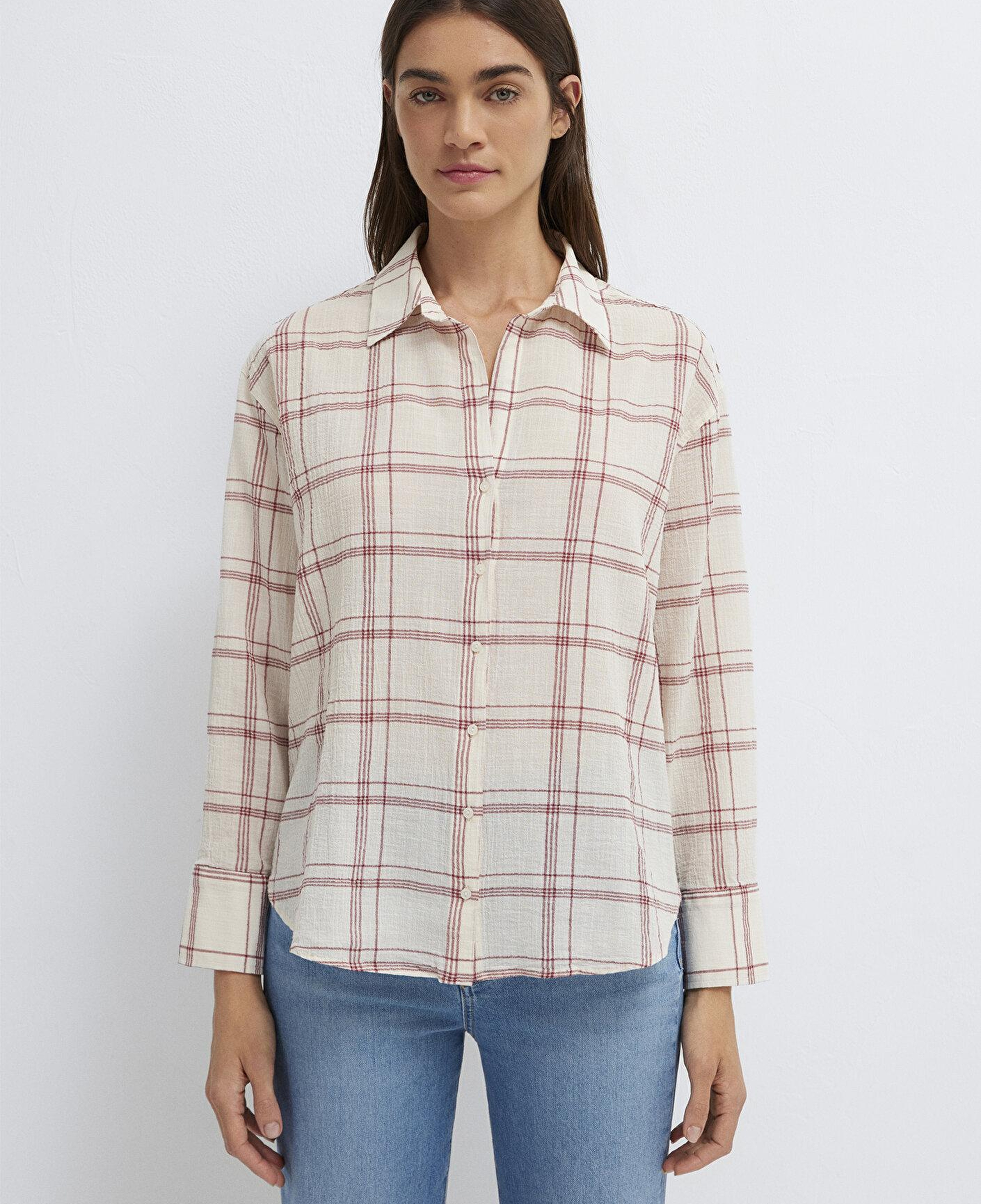 Mavi Kareli Gömlek Oversize / Geniş Kesim 1211543-83711