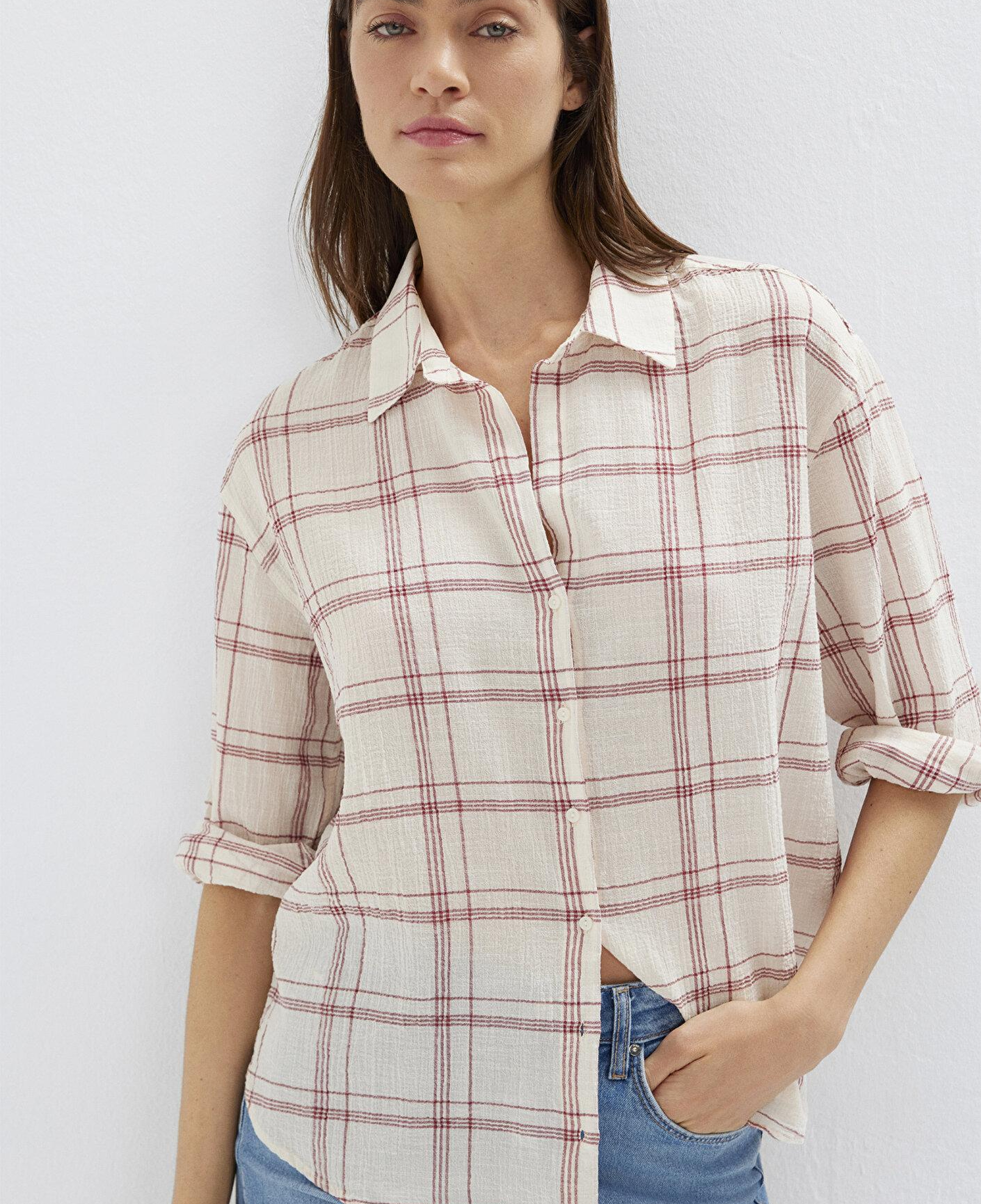 Mavi Kareli Gömlek Oversize / Geniş Kesim 1211543-83711