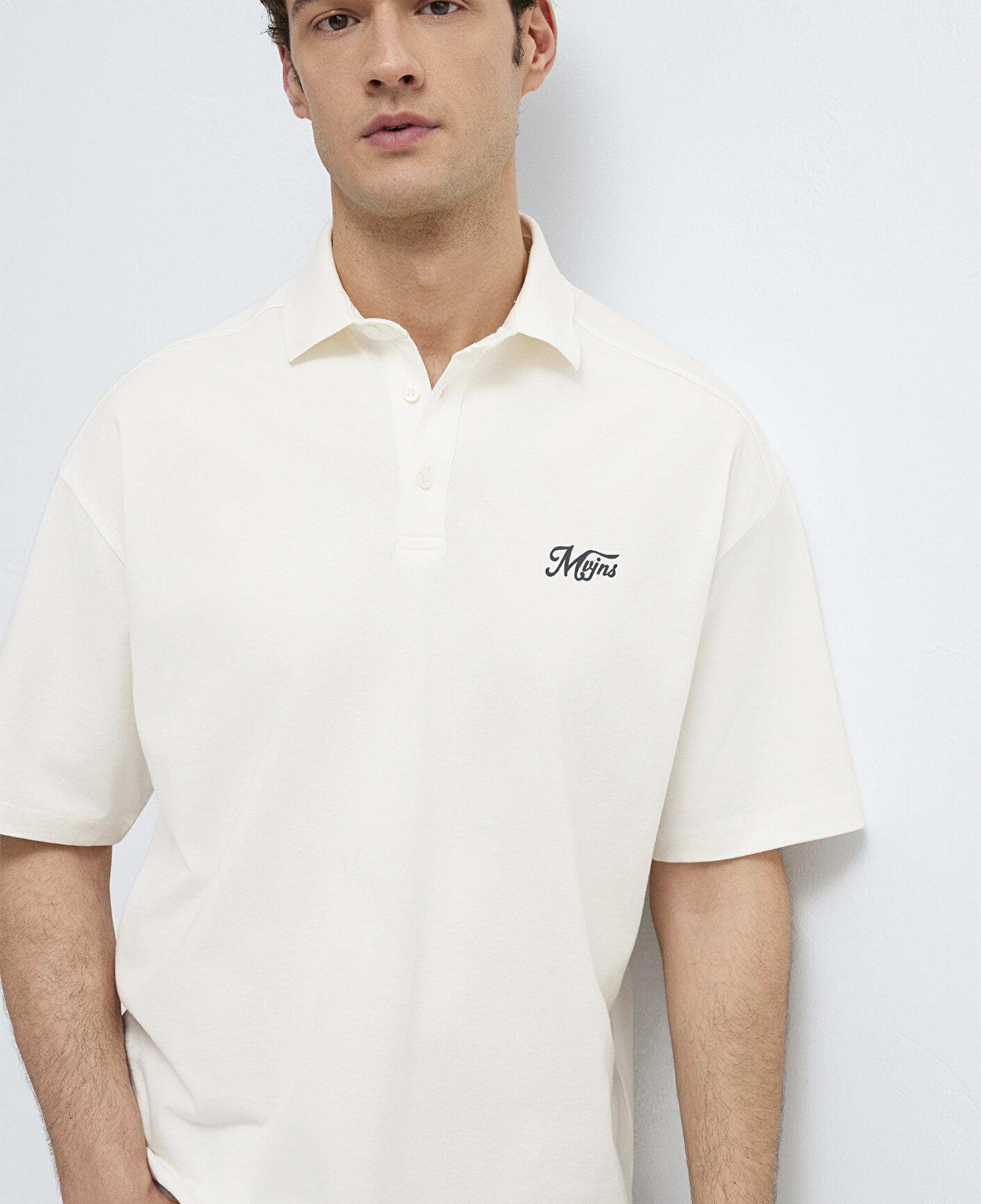 Mavi Ekru Tişört Oversize / Geniş Kesim 0613666-70057
