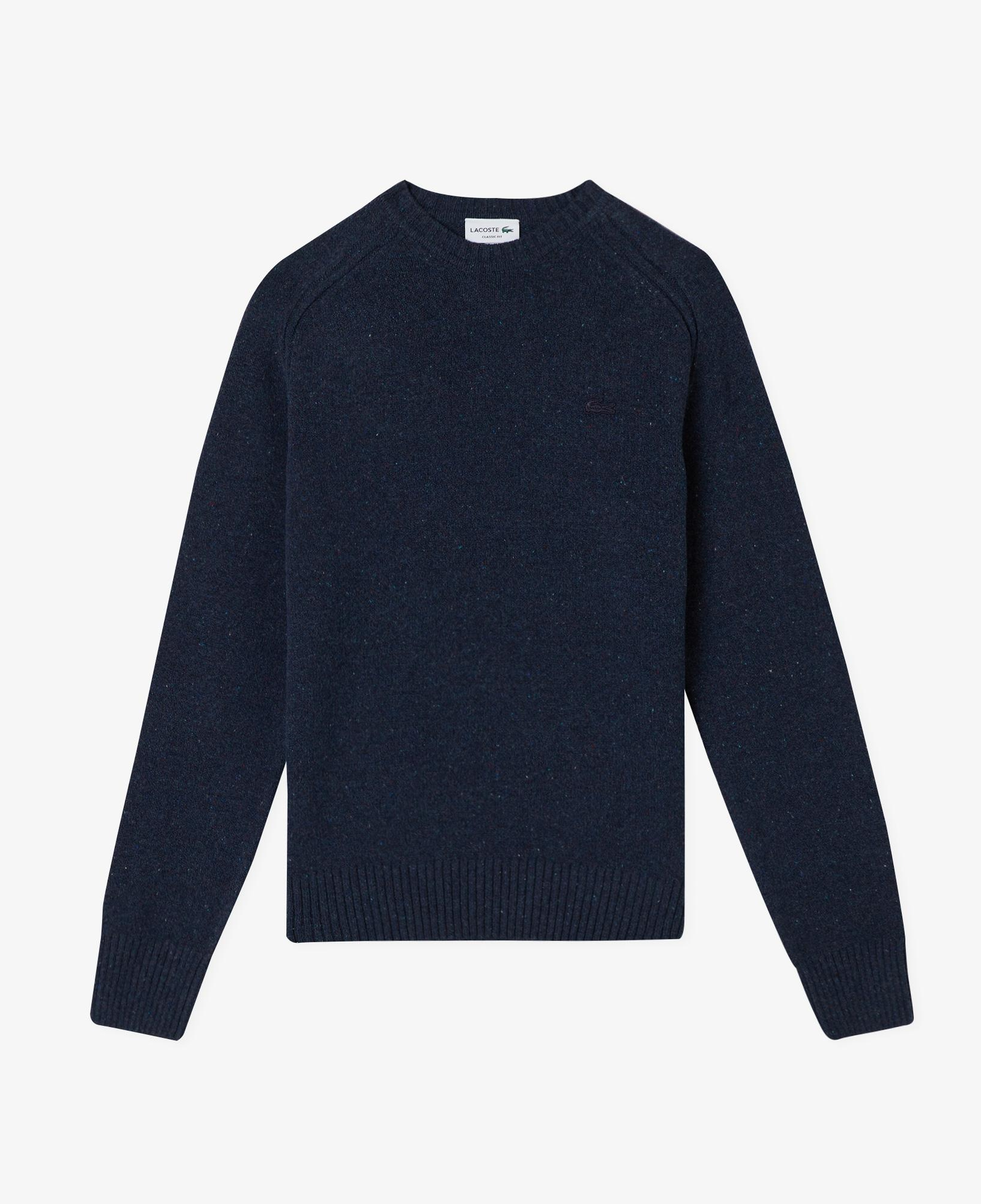 Lacoste Erkek Classic Fit Bisiklet Yaka Yün Lacivert Kazak