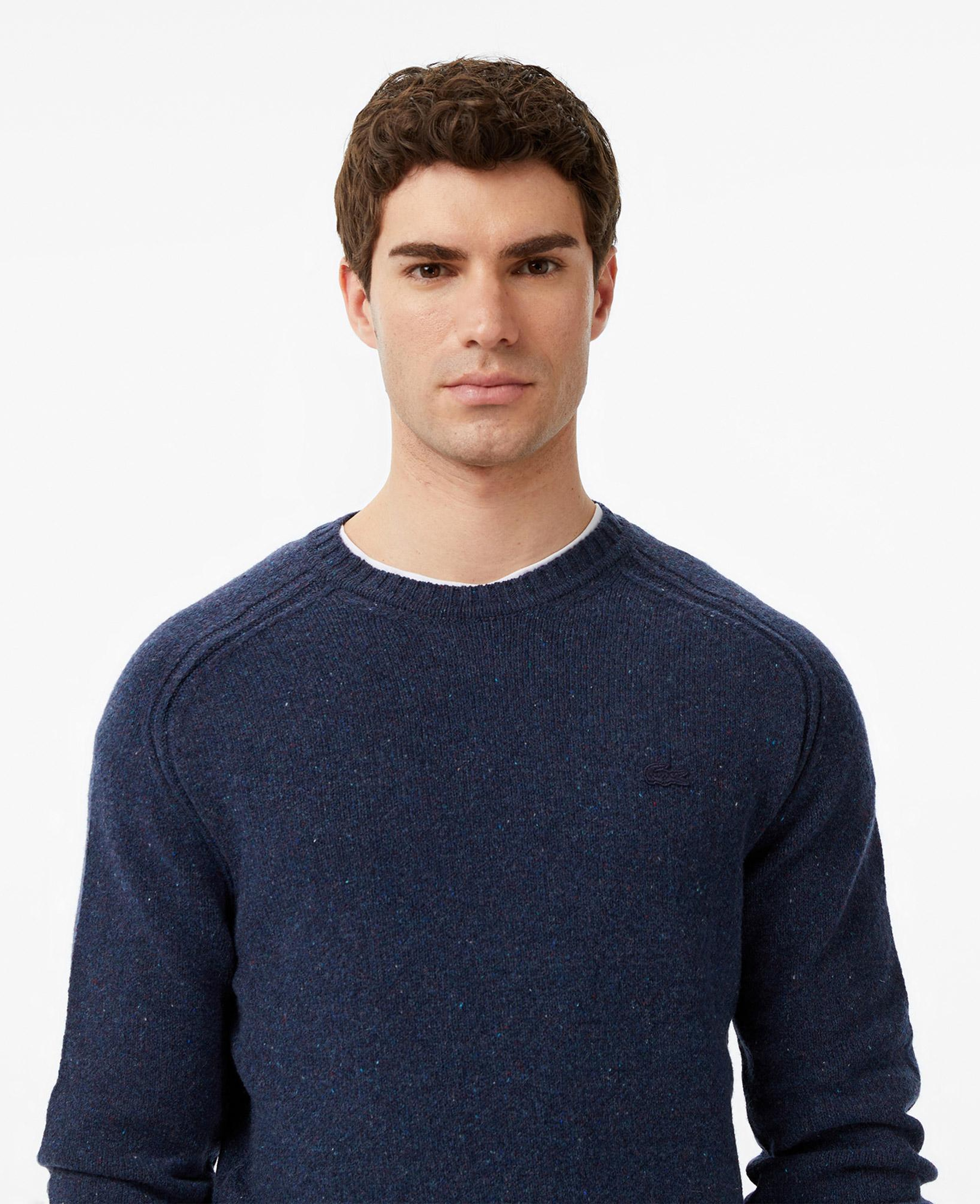 Lacoste Erkek Classic Fit Bisiklet Yaka Yün Lacivert Kazak