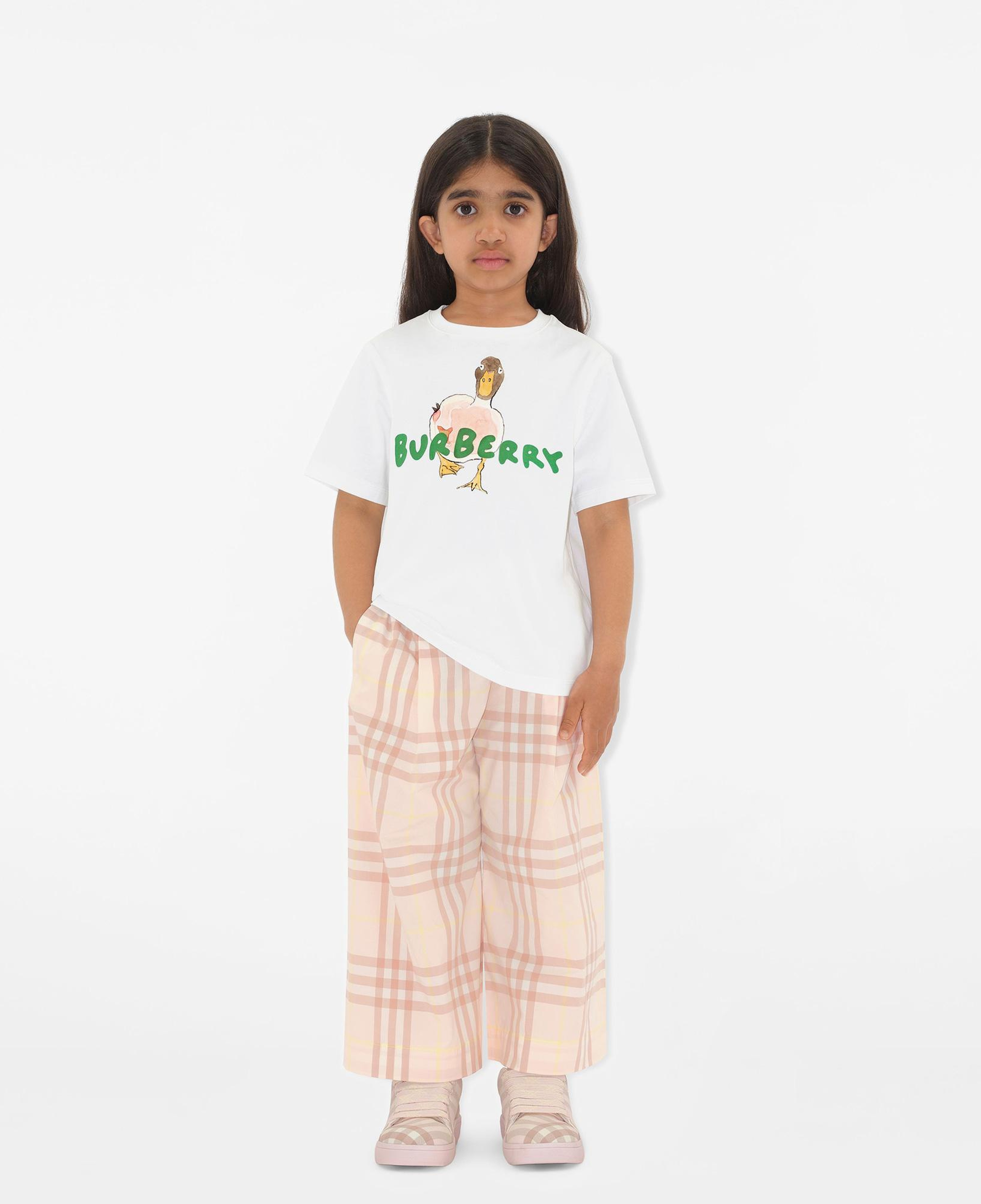 Burberry Duck Cotton Çocuk Beyaz T-Shirt