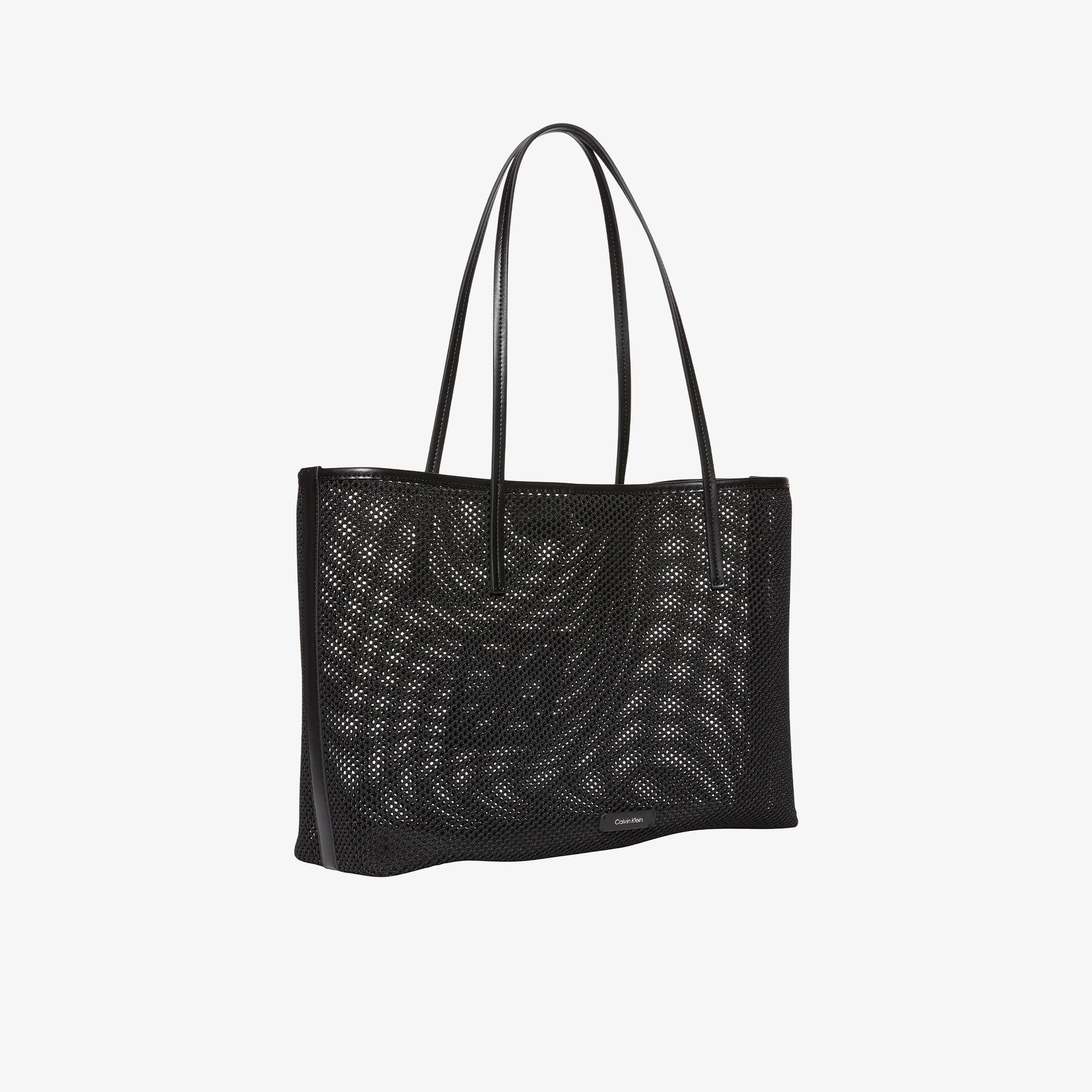 Calvin Klein Emblem Mesh Kadın Siyah Tote Çanta